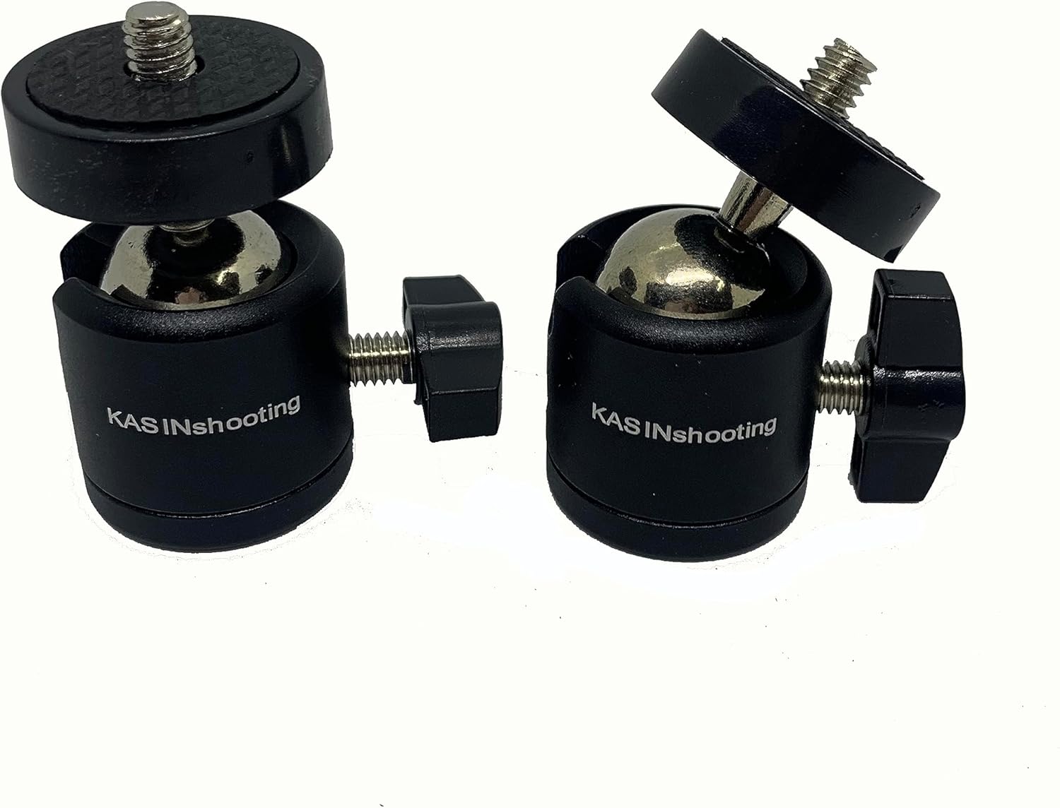 KASINshooting Paquete de 2 adaptadores de trípode monopié Hot Shoe 14 “Mini cabeza de bola para video digital Insta360 Smartphone Go Pro Cámara