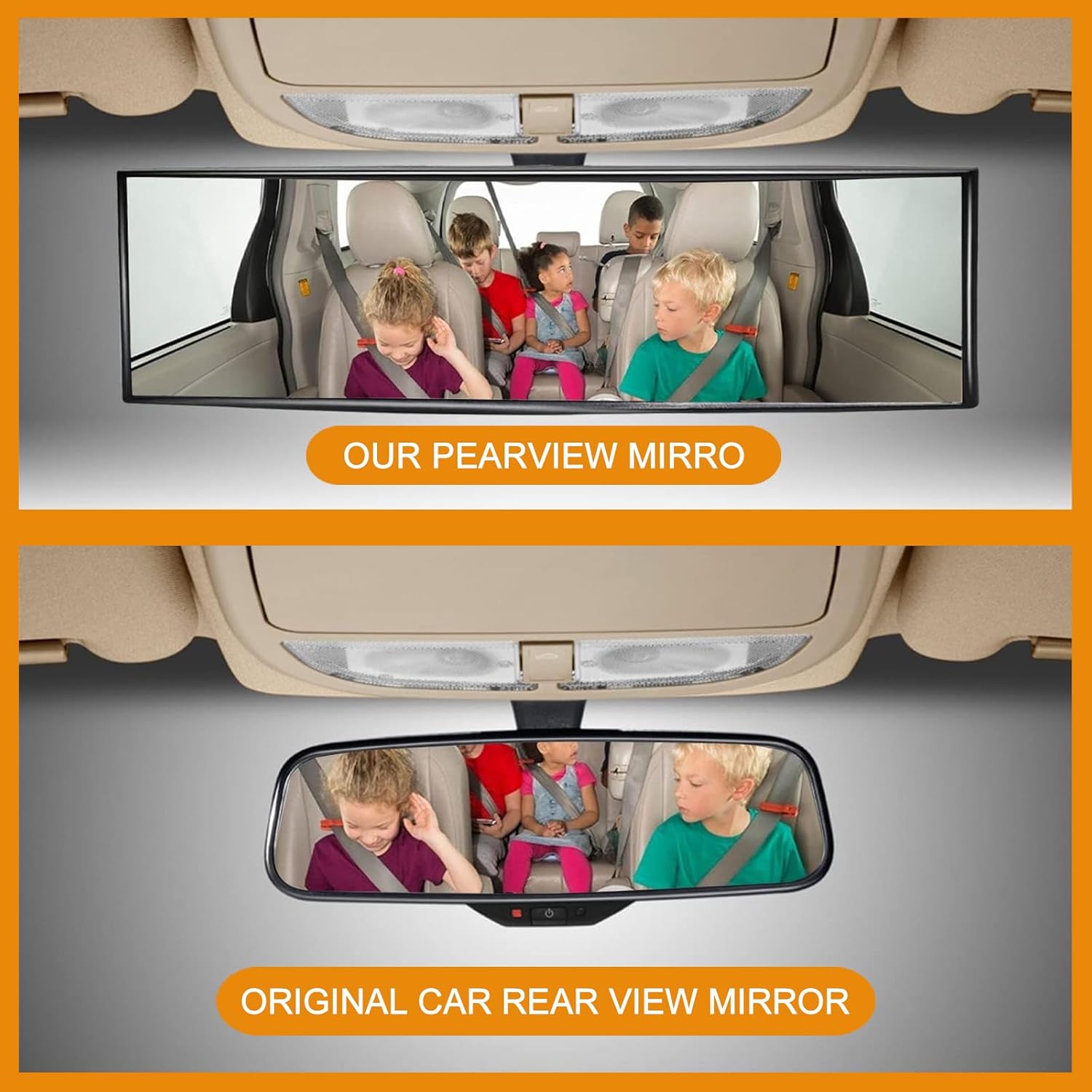Espejo retrovisor para automóvil, retrovisor panorámico interior de 11.4 pulgadas, espejo retrovisor auxiliar panorámico con clip, superficie