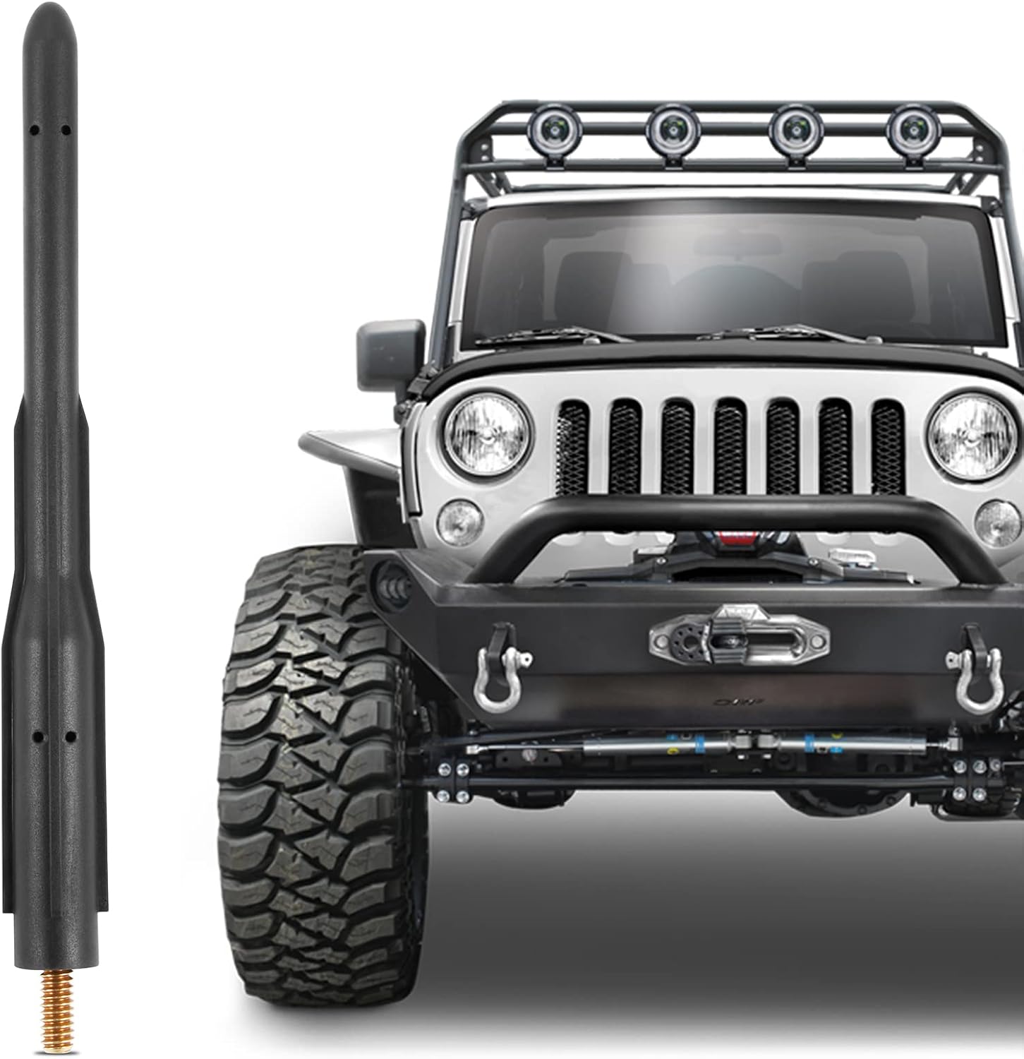KSaAuto Antena corta para Jeep Wrangler 2007-2023, accesorios JK JL Unlimited Gladiator Accessories JT, antena de radio Jeep JK JL de 6.5 pulgadas