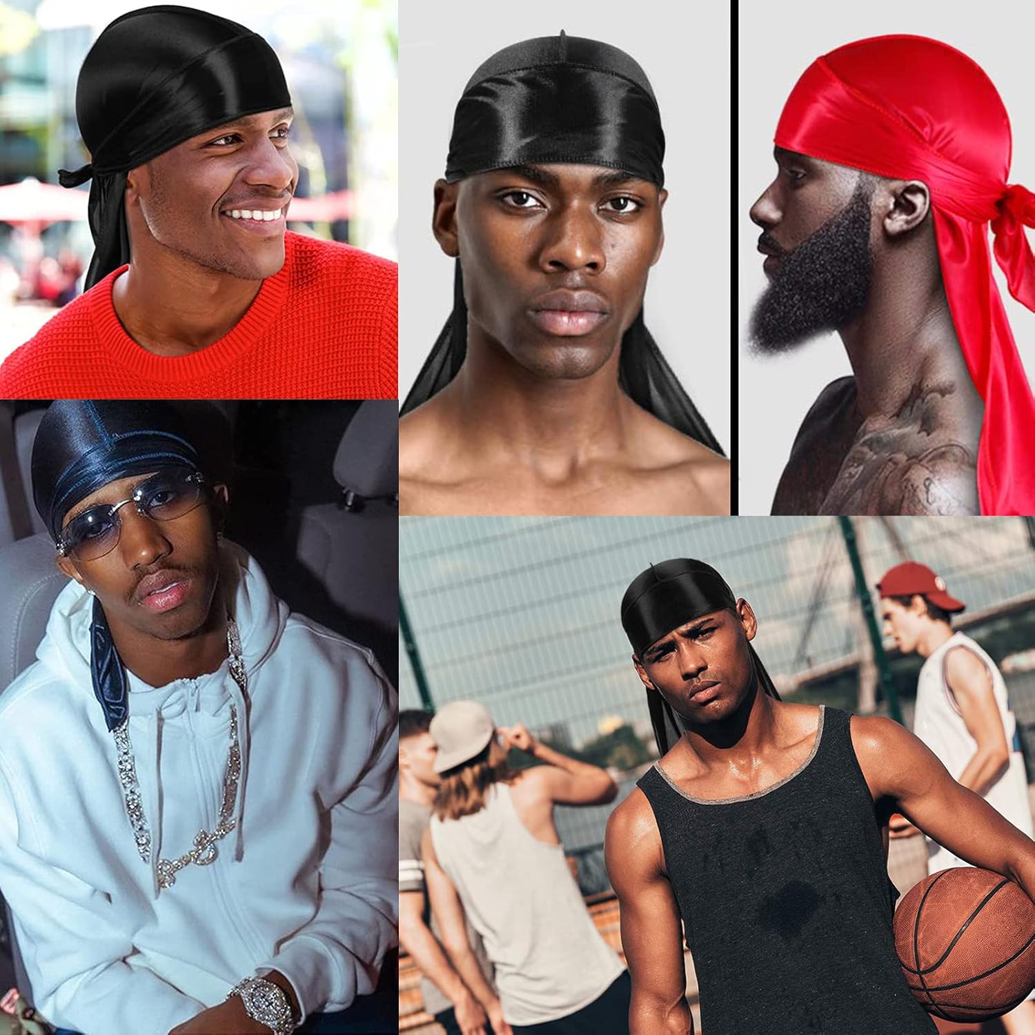 2 piezas Durag sedoso con tapa de onda elástica, cepillo ondulado para hombres y mujeres, kits de cepillos de ondas de cabello, gorras de compresión