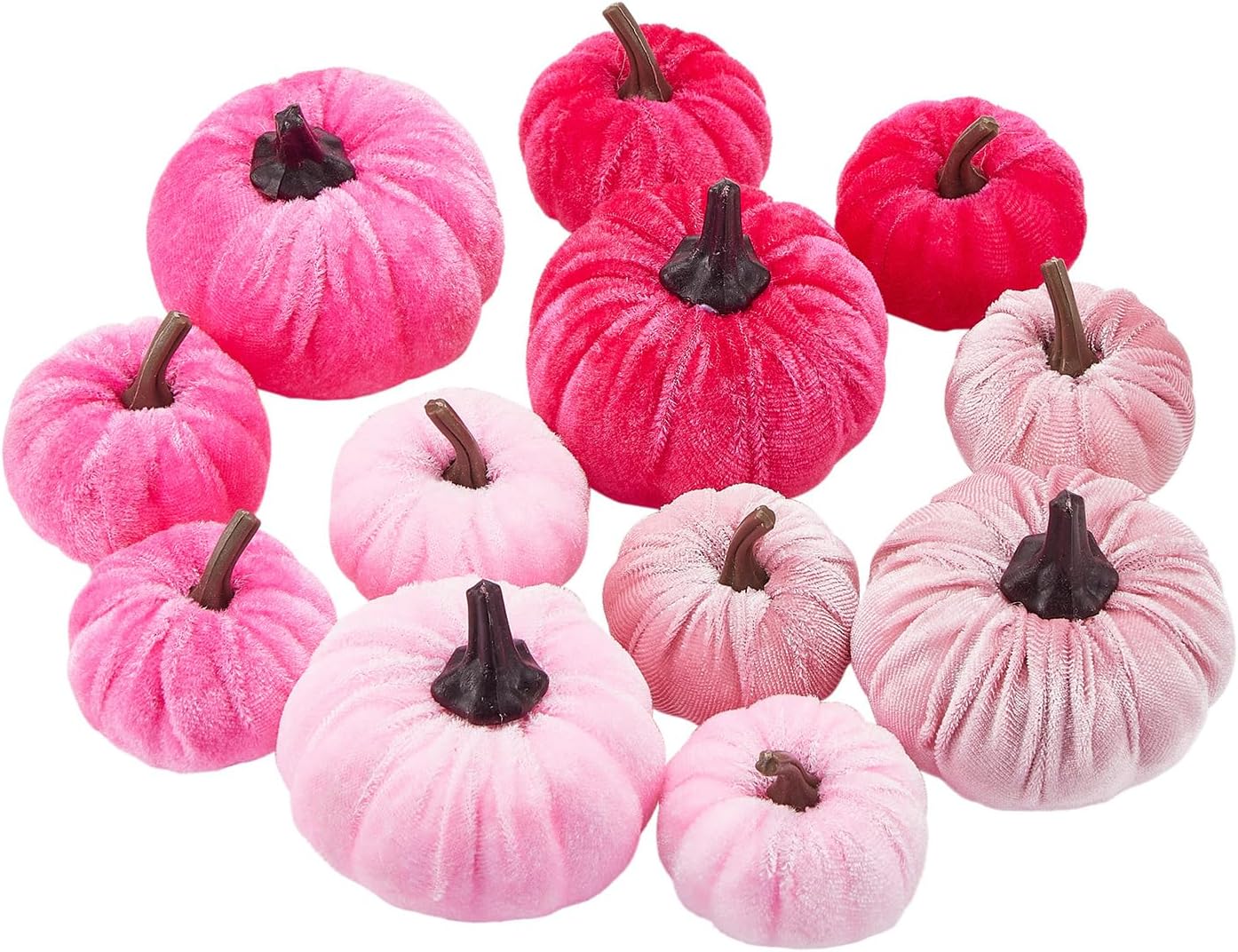 MALCIKLO 12 calabazas artificiales, decoración de cosecha de arce, decoración de otoño, centro de mesa de franela para otoño, cosecha de Acción de