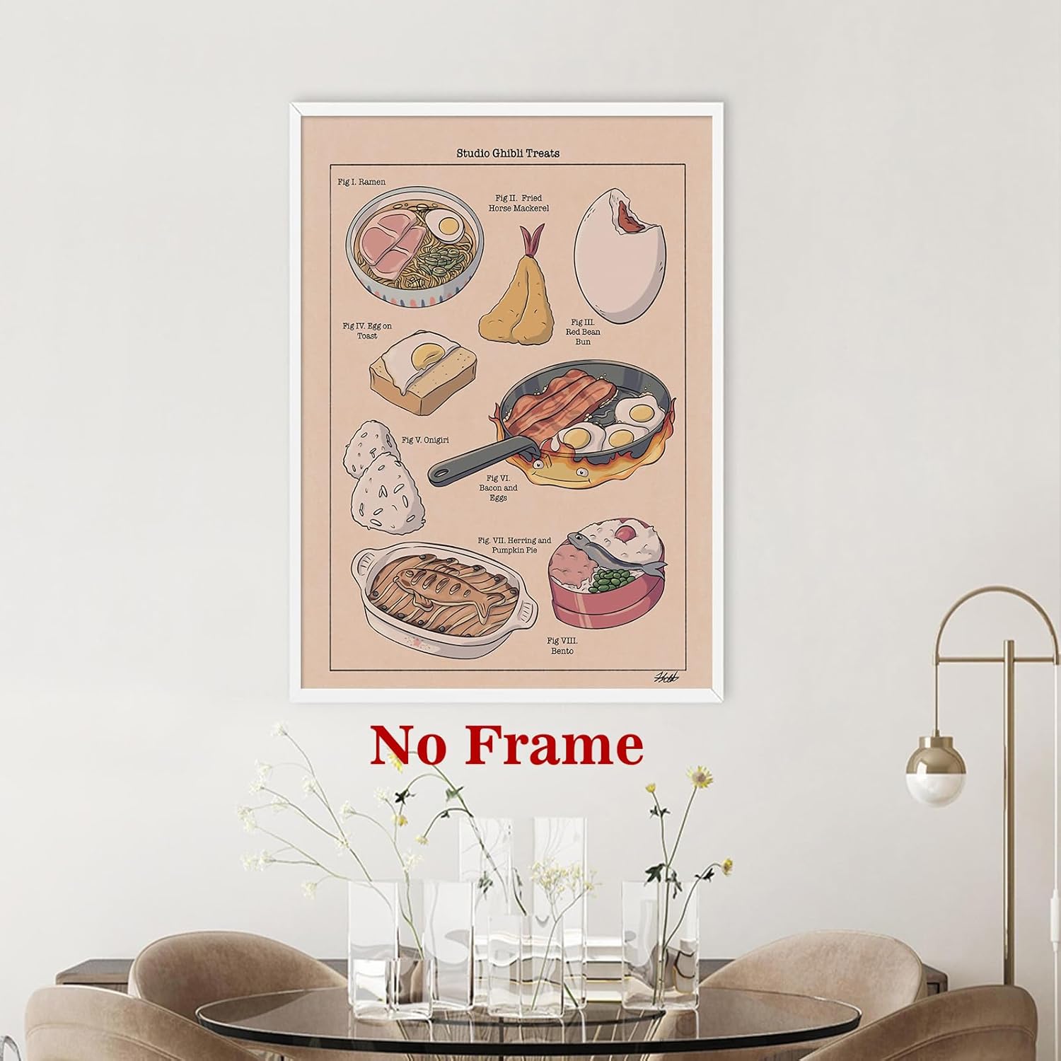 Studio Ghibli Painting – Lienzo decorativo para pared, diseño de pastel de calabaza, imágenes de anime japonés, arte moderno de comida beige,