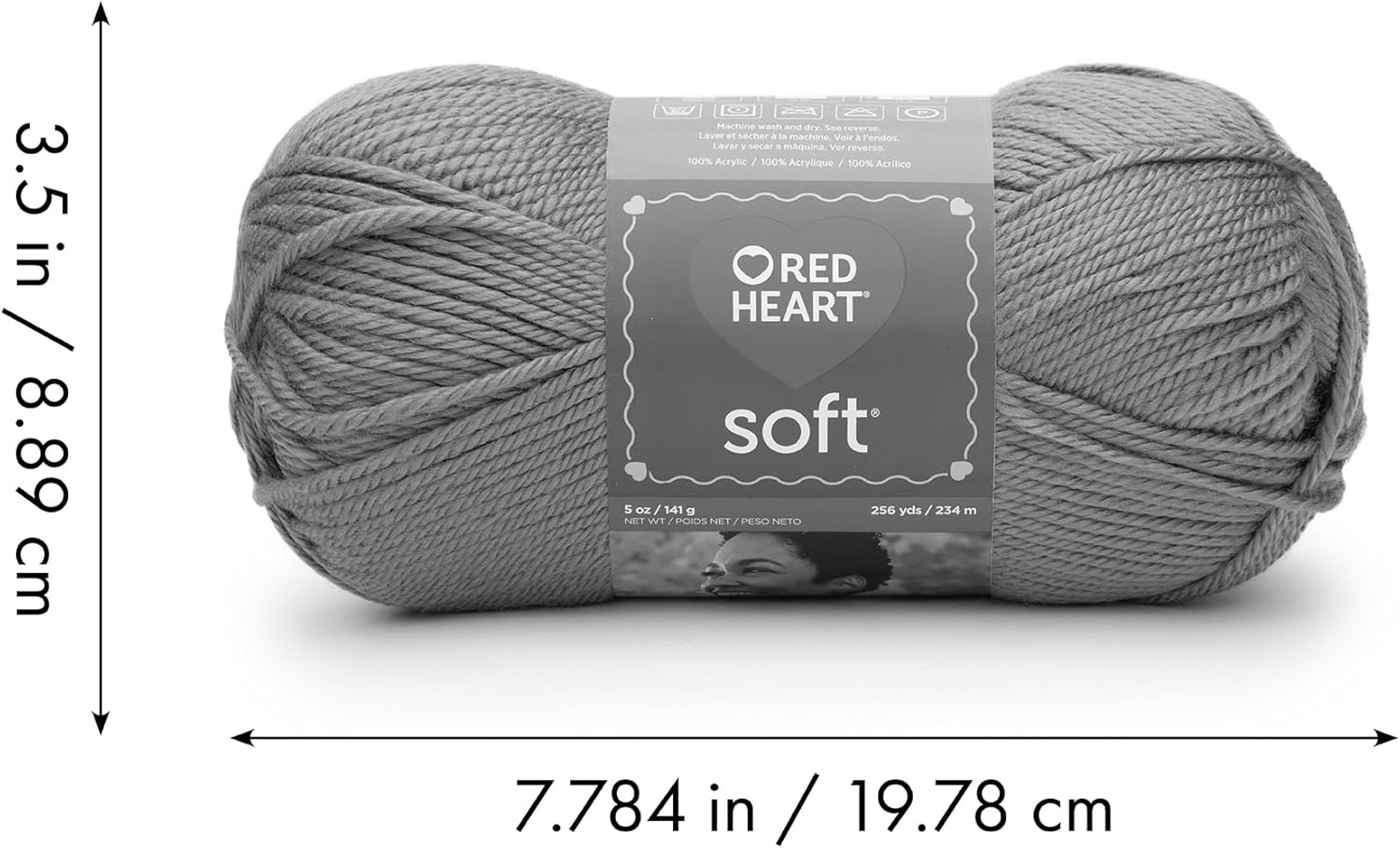 Red Heart Hilo suave de pluma, paquete de 3 unidades de 3.99 oz4 onzas, acrílico, 4 medianos (peinado), 256 yardas, tejidoganchillo