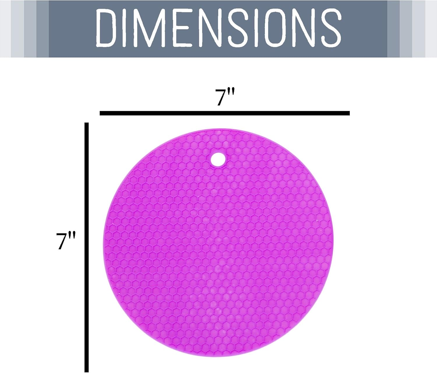NAT & Jules – Juego de 4 salvamanteles redondos de silicona con patrón de panal de abeja de 7 pulgadas, color morado