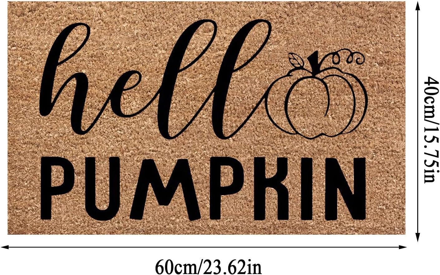Tapete divertido de otoño, con texto en inglés “Hello Pumpkin”, para Acción de Gracias, Halloween, decoración de porche delantero, tapete para