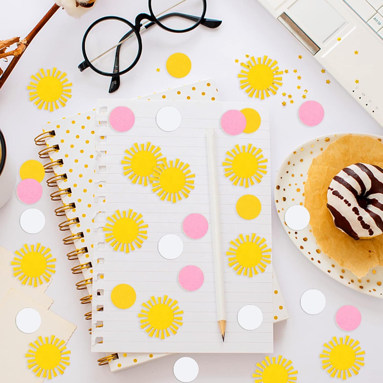 100 piezas de confeti de sol con la frase “You are my sunshine” (Confeti de sol You are My Sunshine),