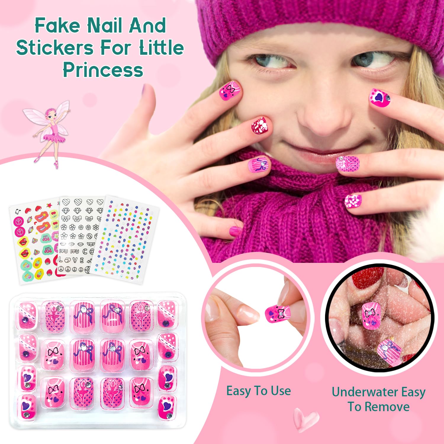 Juego de esmaltes de uñas para niñas, regalo para niñas, kit de uñas para niños de 7 a 12 años, juego de esmalte de uñas no tóxico con secador de