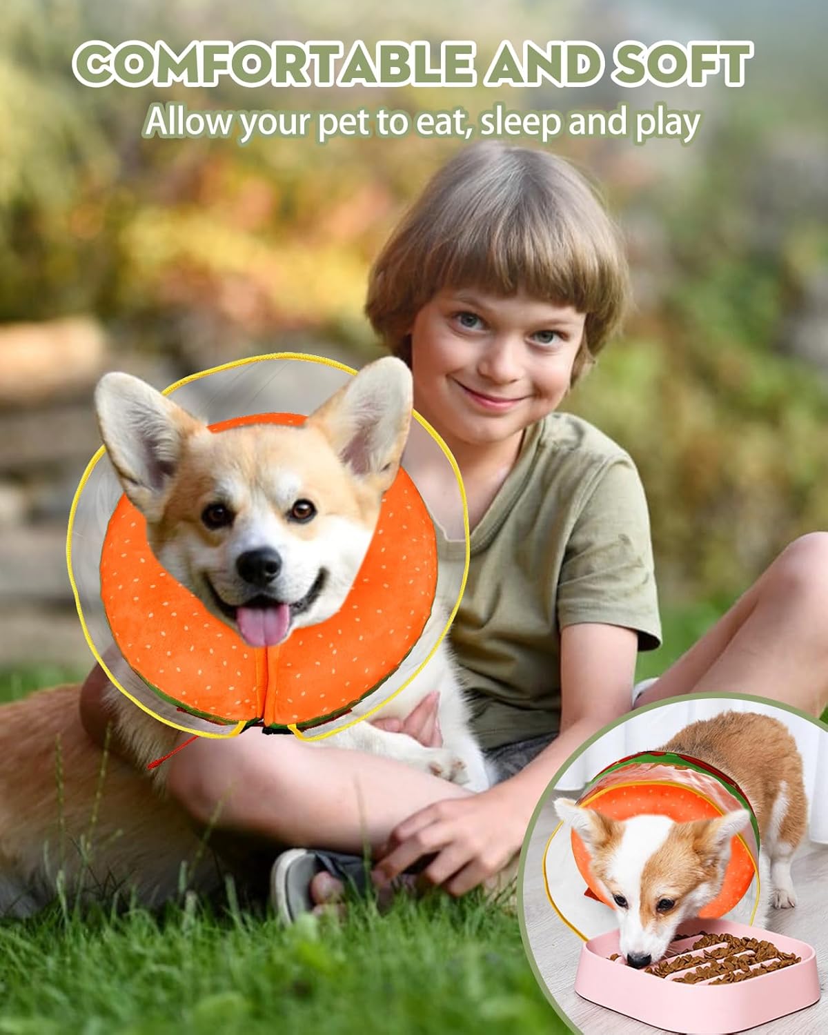 Bistup Conos inflables suaves para perros de tamaño mediano, collar de dona, alternativa después de la cirugía, cómodo y cómodo, para dejar de