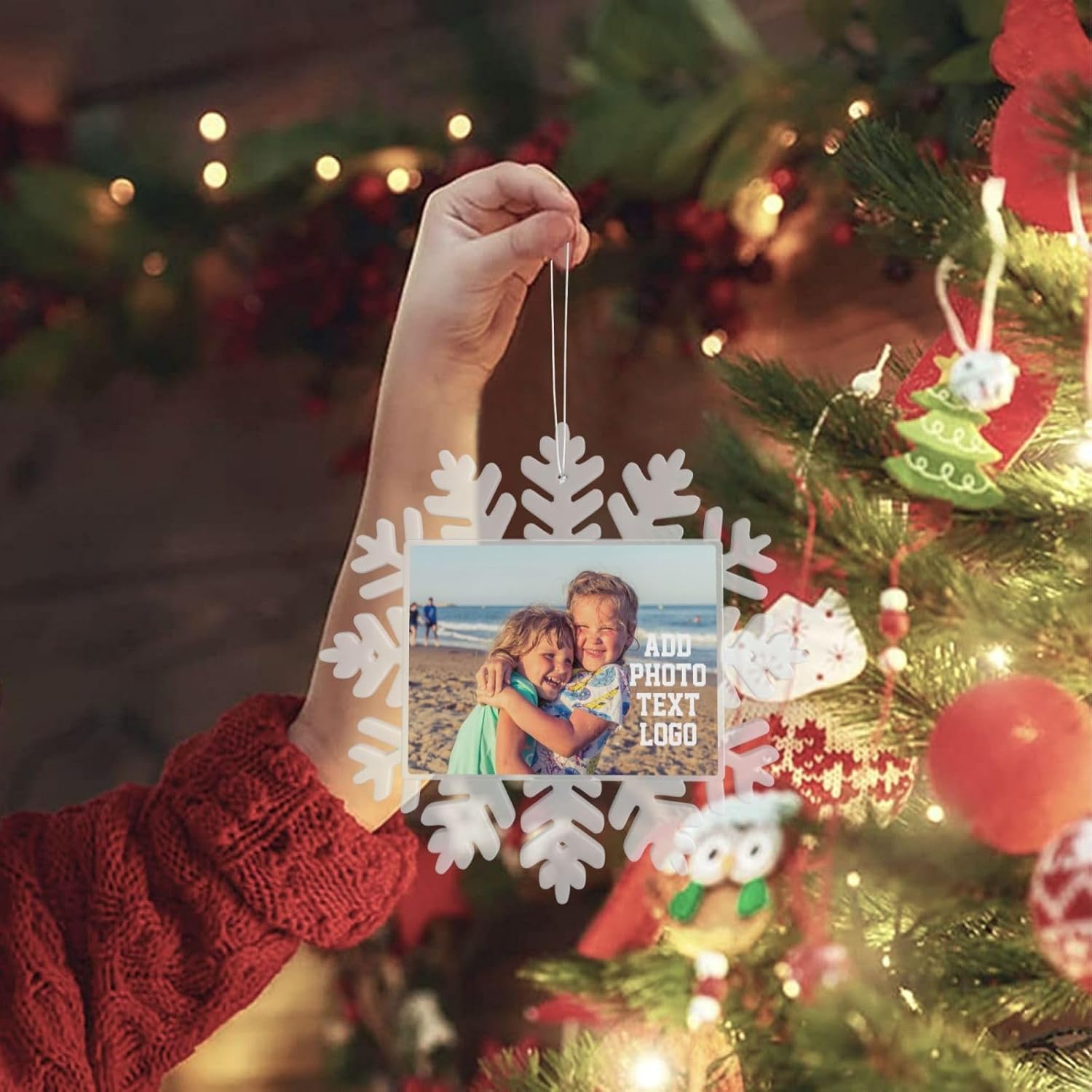 Adornos de Navidad personalizados 2023, adorno de Navidad con foto personalizada, decoración de árbol de Navidad personalizada, regalo para