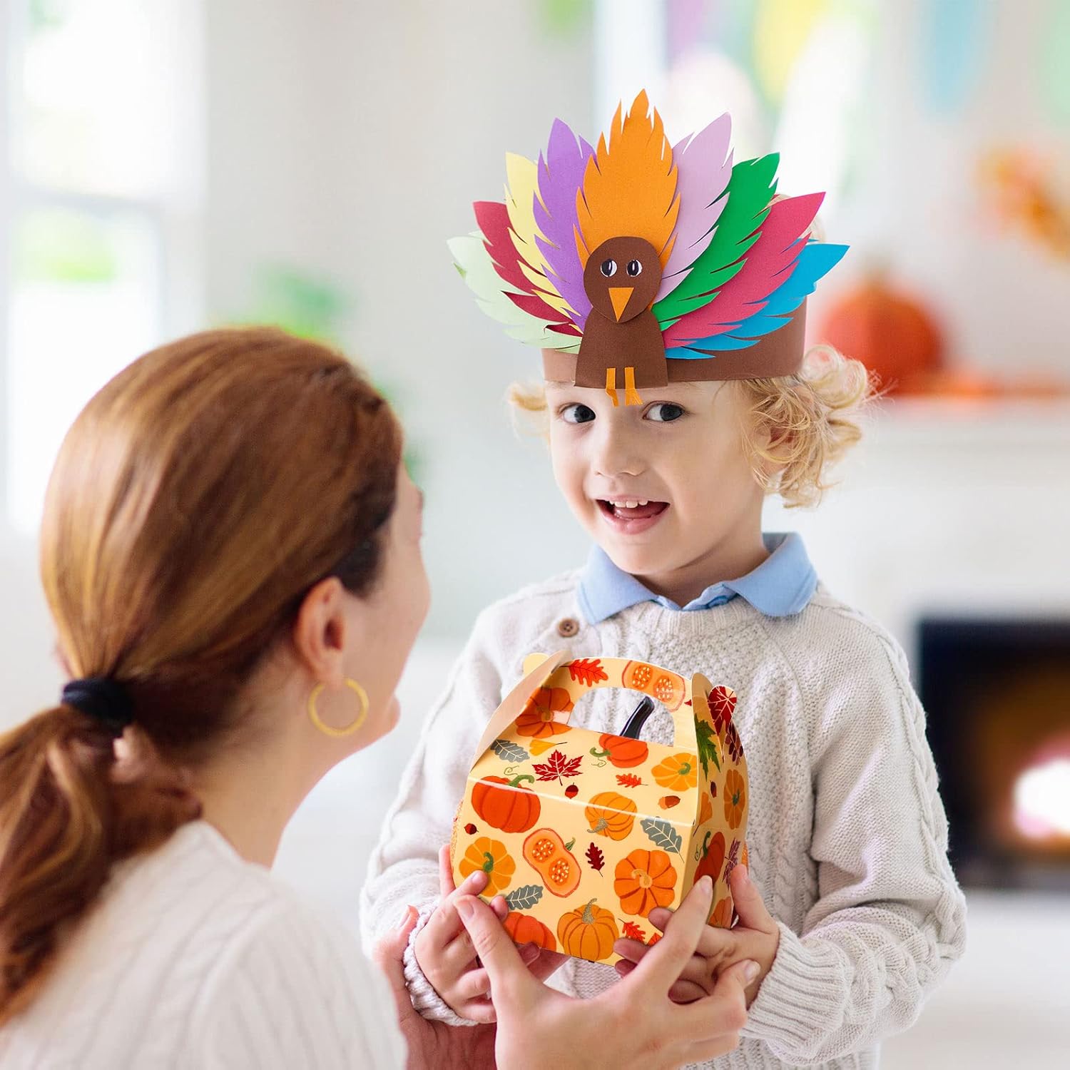 Cajas de dulces para fiesta de otoño, cajas de dulces para fiesta de Acción de Gracias, cajas de fiesta de cosecha de otoño, cajas de papel de