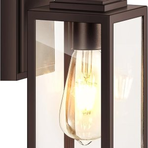 VIANIS Luces de pared para exteriores, montaje en pared, farol marrón para porche, bronce aceitado resistente a la intemperie, luces para VIANIS Luces de pared para exteriores, montaje en pared, farol marrón para porche, bronce aceitado resistente a la intemperie, luces para