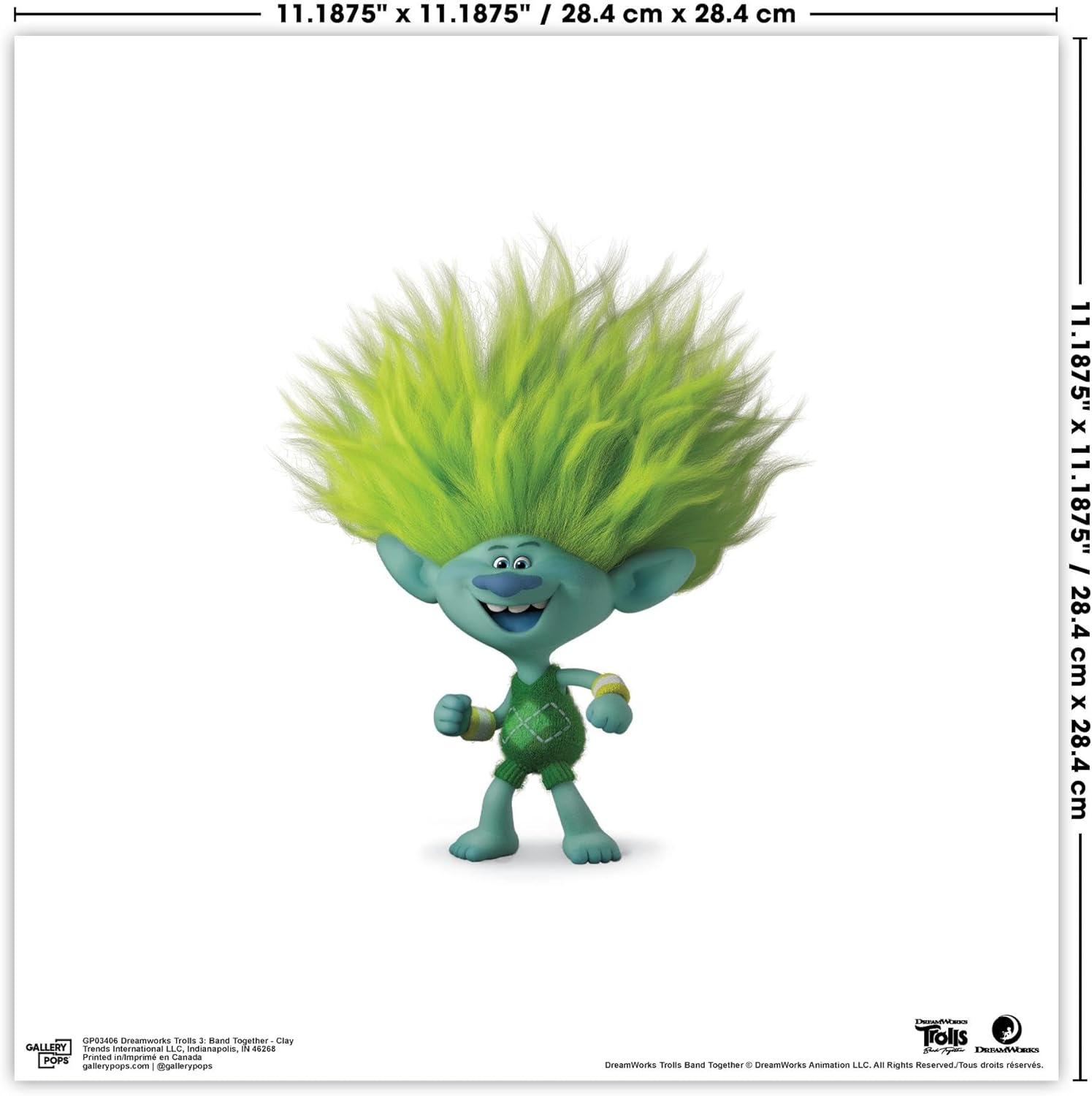 Trends International Gallery Pops Trolls Band Together – Póster de pared de arcilla para pared, 12.00 x 12.00 pulgadas, versión sin marco