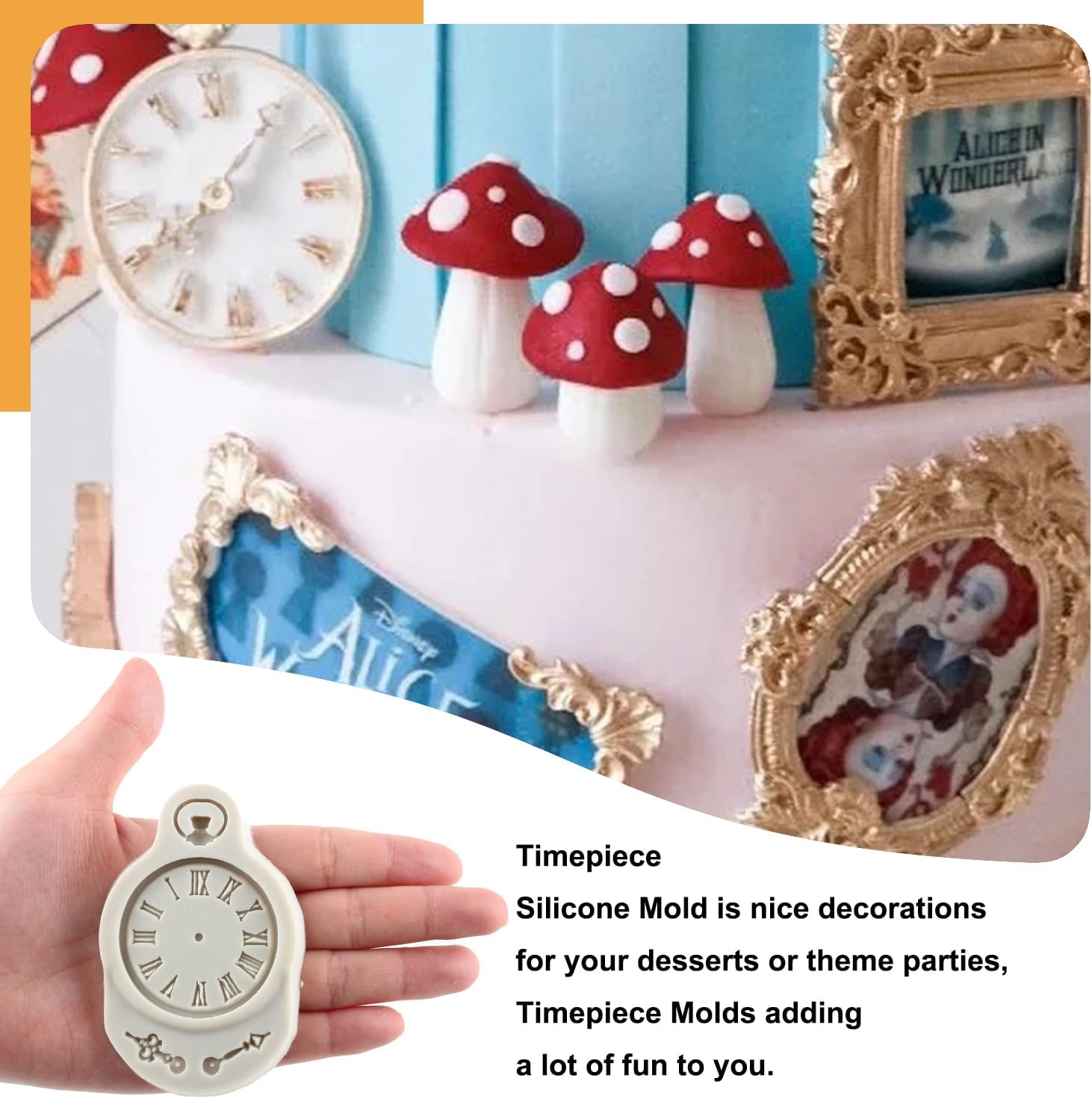 Moldes vintage para fondant, reloj de engranaje steampunk, molde de silicona para gemas barrocas para decoración de cupcakes, decoración de