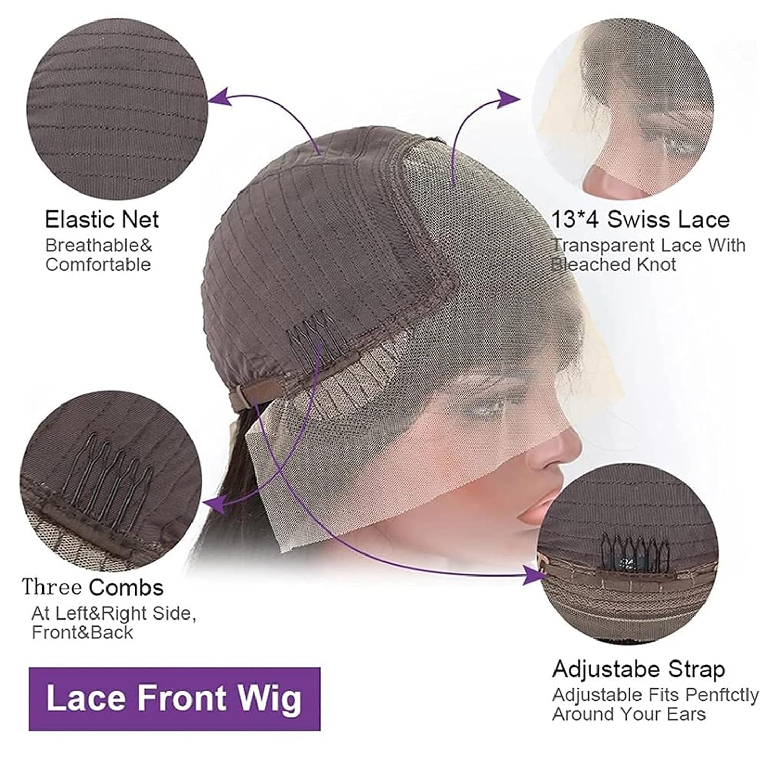 Sandistore Pelucas de cabello humano de grado para mujeres negras, pelucas brasileñas sin pegamento con abuelitos de aspecto natural