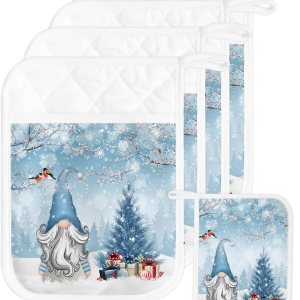 Juego de 5 soportes para ollas de árbol de Navidad, antideslizantes y aislantes de calor, juego de agarraderas de tela de toalla con bolsillo, Juego de 5 soportes para ollas de árbol de Navidad, antideslizantes y aislantes de calor, juego de agarraderas de tela de toalla con bolsillo,