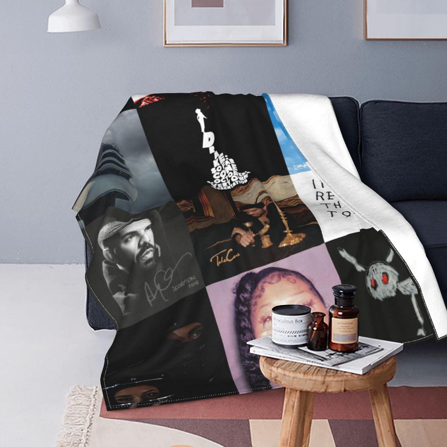 Manta de Drake para decoración del hogar, cálida y suave, para fiesta, manta (cubierta de álbum vertical, 60 x 50 pulgadas)