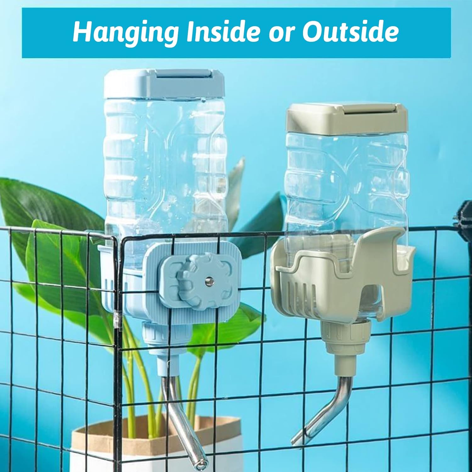 BNOSDM Botella de agua de 25 onzas con relleno superior sin goteo, dispensador de agua para caja de conejos, sin BPA, alimentador de agua