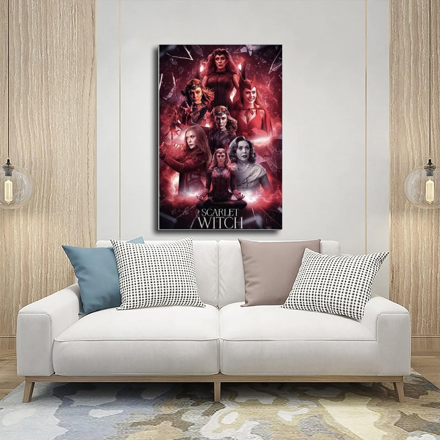 Póster de la película Scarlet Witch Wanda Elizabeth, 1 póster en lienzo para decoración de pared, pintura para sala de estar, dormitorio, sin marco