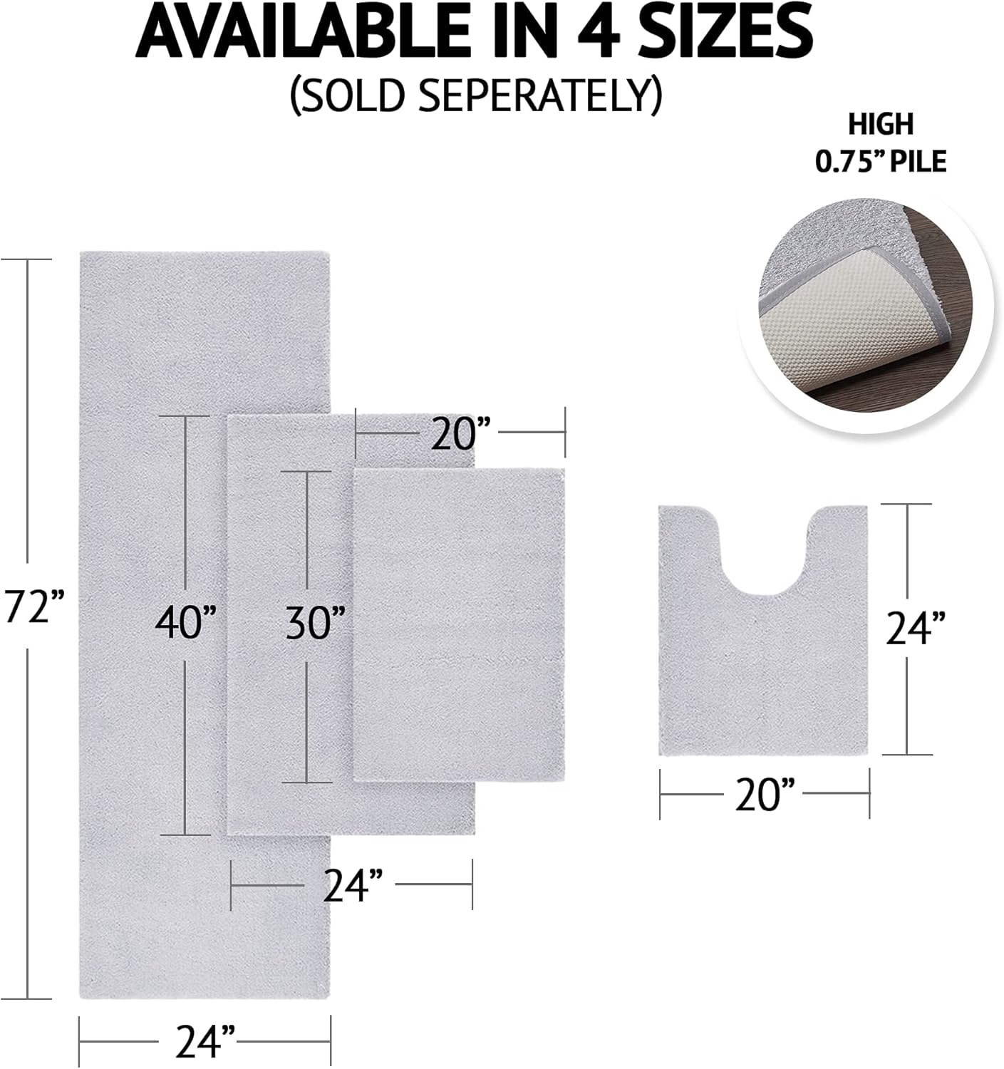 MADISON PARK SIGNATURE Marshmallow – Alfombra de baño antideslizante, de felpa lujosa, absorbente, de secado rápido, diseño de spa, decoración de