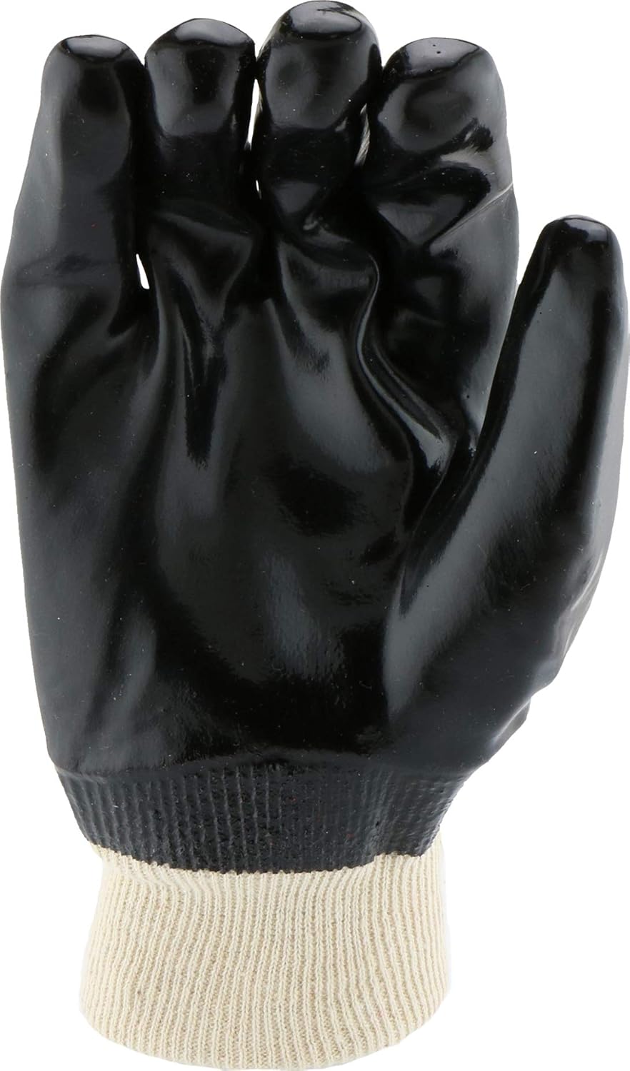 West Chester 12000 – Guantes con forro entrelazado y revestimiento de PVC, grandes, guantes de trabajo con muñeca de punto, forro de algodón suave,