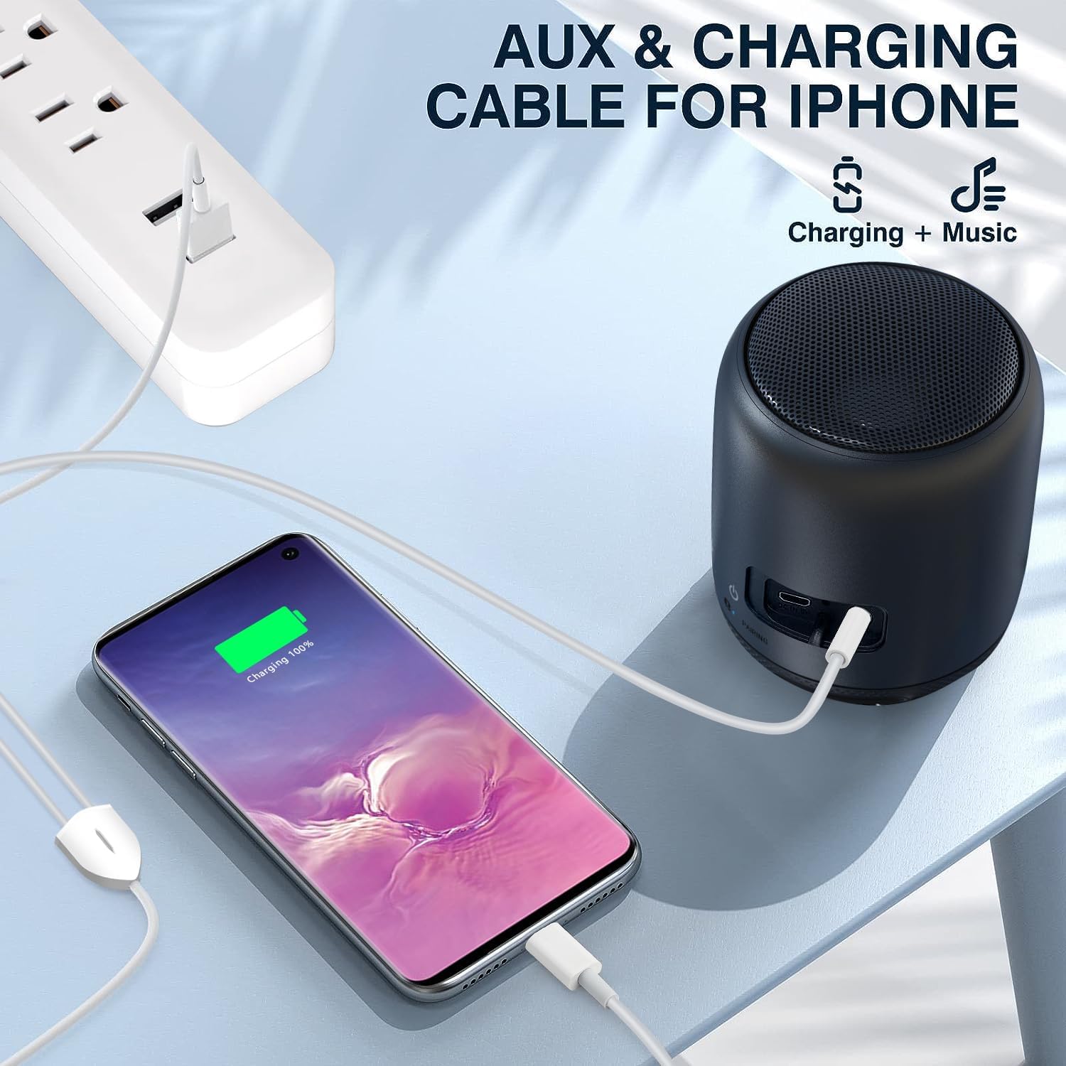 Cable auxiliar USB C a 0.138 in con cargador, 2 en 1 USB C a 0.138 in para auriculares estéreo de automóvil con carga PD de 18 W compatible con