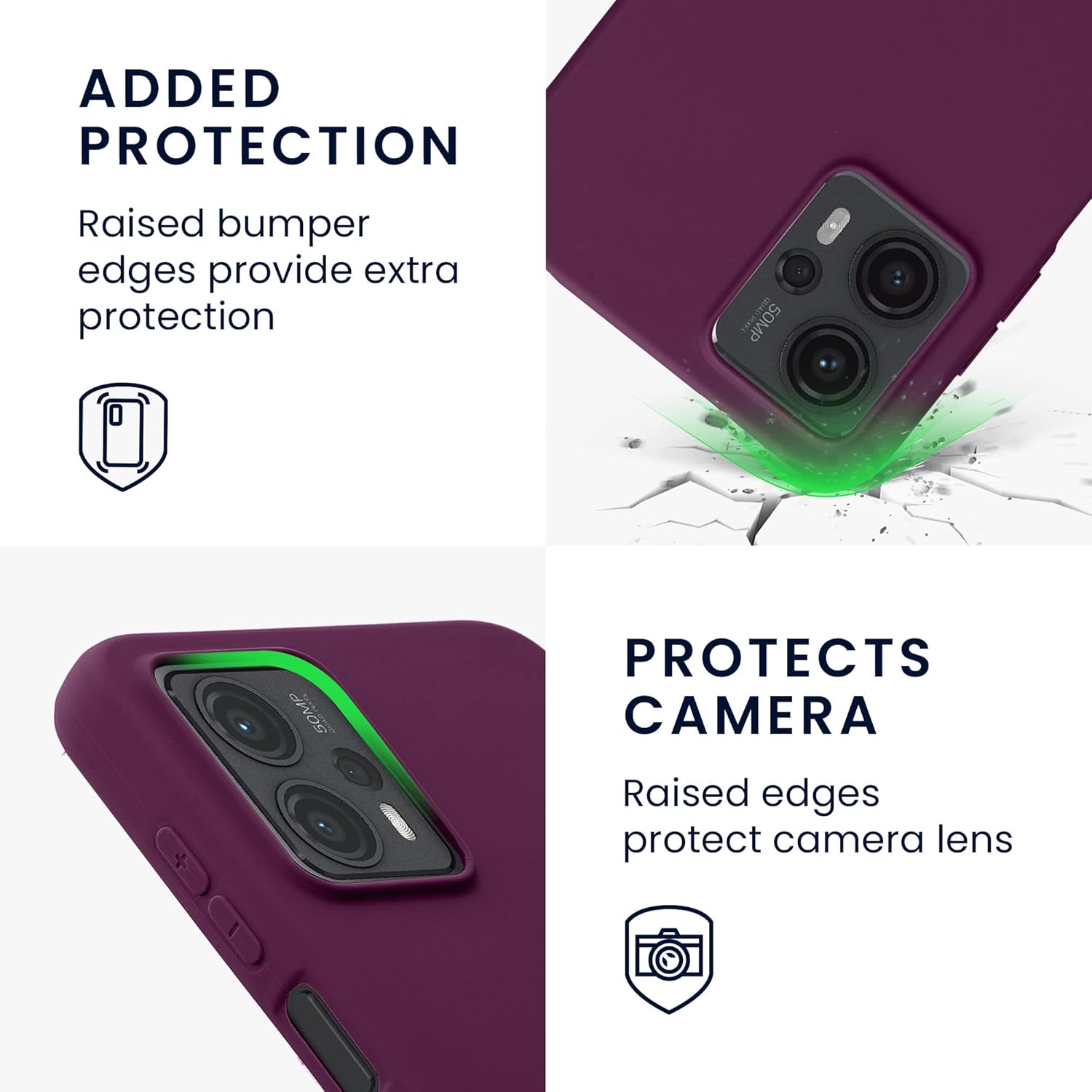 kwmobile Funda compatible con Motorola Moto G23  Moto G13 – Funda protectora de silicona TPU suave y delgada – Violeta burdeos