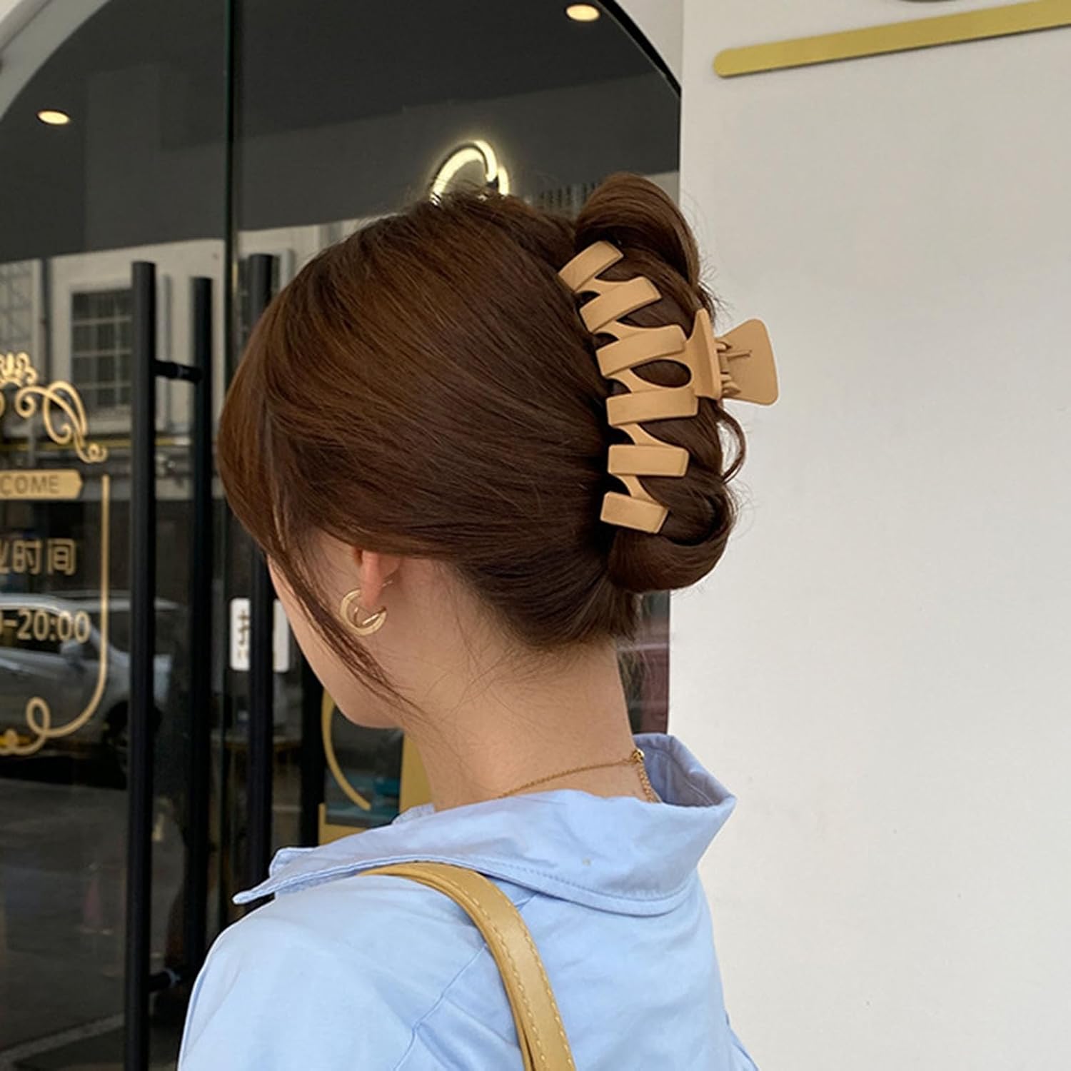 Pinzas para el cabello de 4.3 pulgadas grandes para mujer, cabello rizado y grueso, clips de plátano grandes mate, clips de mandíbula de sujeción