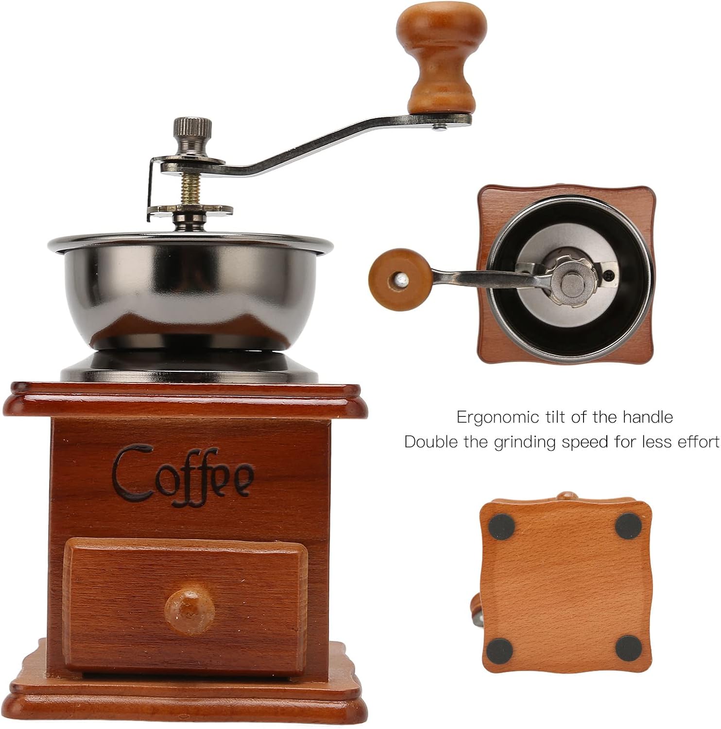 Molinillo de mano de café vintage, molinillo de café manual, molinillo de café manual de estilo vintage, molinillo de café de mano para el hogar,