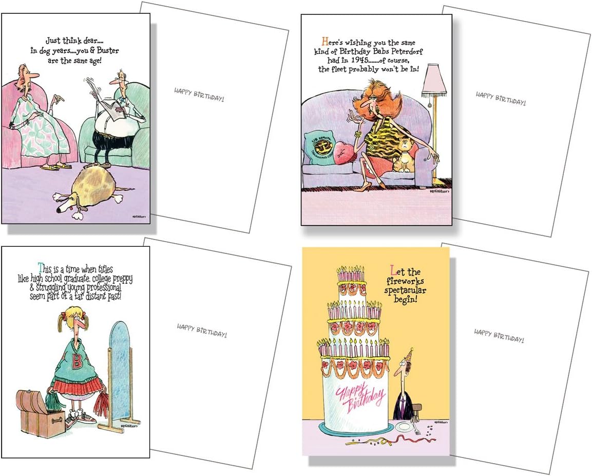 Stonehouse Collection Vareity – Juego de 12 tarjetas de cumpleaños divertidas, surtido de tarjetas de cumpleaños, fabricadas en Estados Unidos