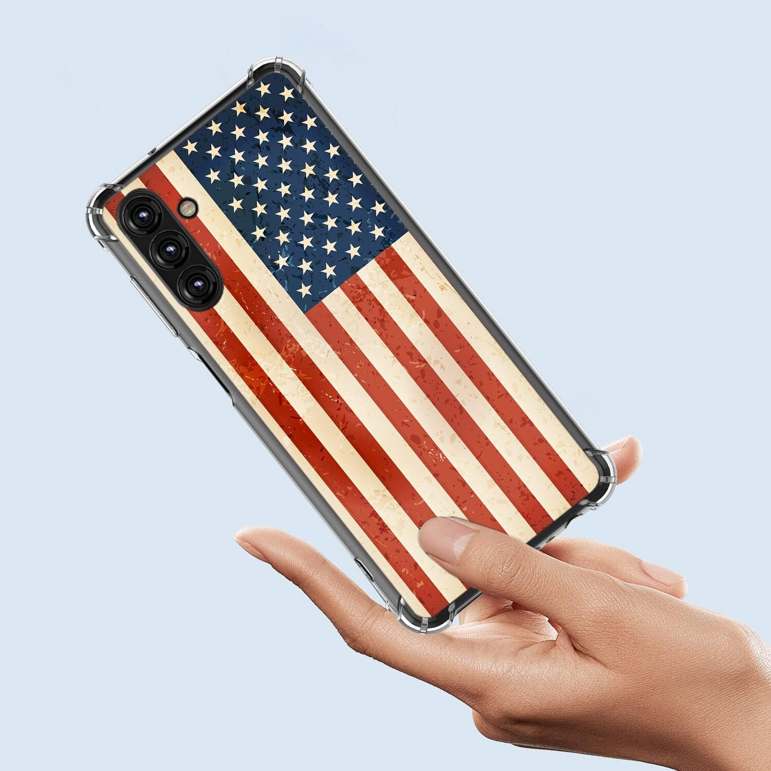 Beaucov Funda para Galaxy A13 5G, protección retro de la bandera estadounidense a prueba de golpes, TPU de cuerpo completo, resistente a los