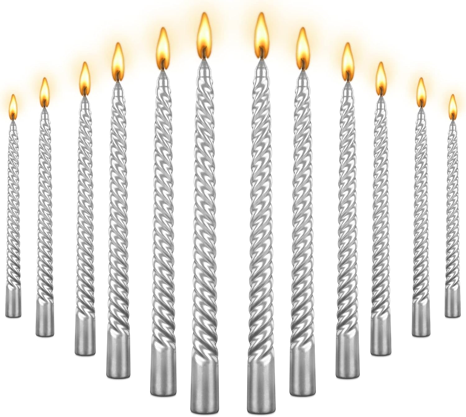 Juego de 12 velas cónicas en espiral de 10 pulgadas de alto, 8 horas, sin sabor y sin humo, velas largas, velas altas, cena en casa, fiesta, boda,