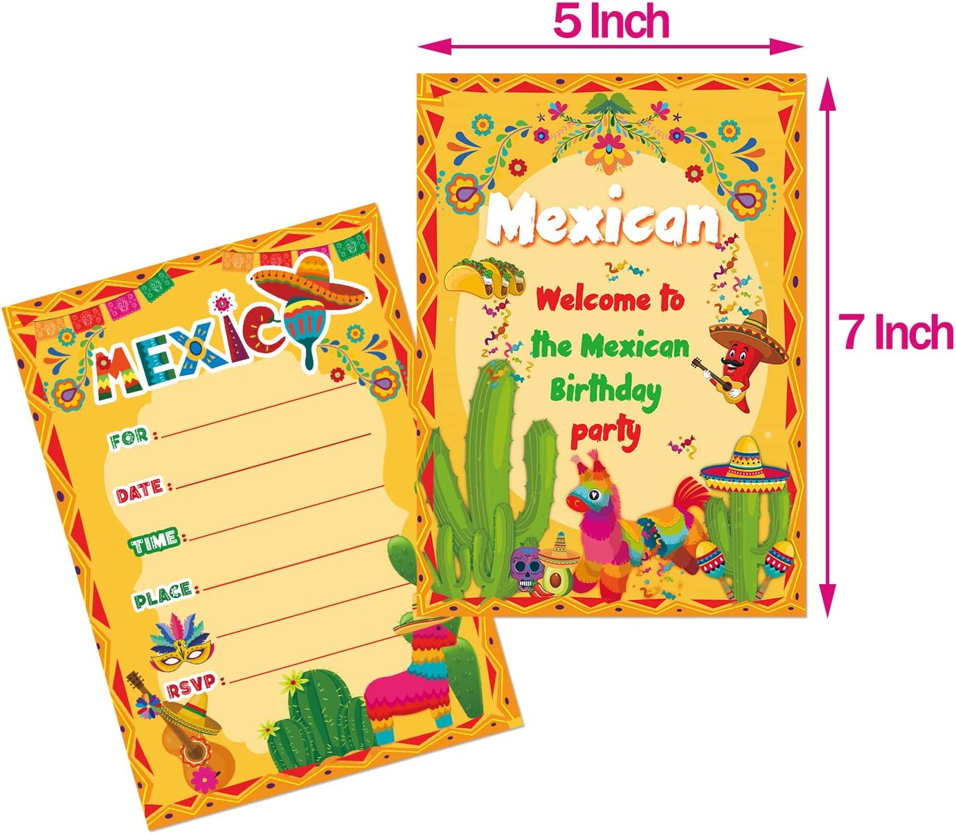 Decoraciones de fiesta para fiestas, abanicos de papel colgantes coloridos con temática mexicana, pompones de papel arcoíris, banderines de fiesta y