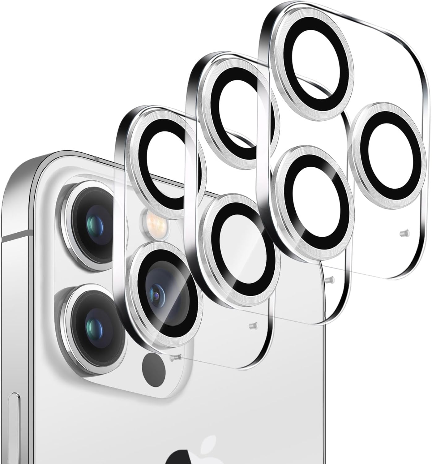 Paquete de 3 protector de lente de cámara de vidrio templado Dengduoduo para iPhone 13 Pro de 6.1 pulgadas y iPhone 13 Pro Max de 6.7 pulgadas,