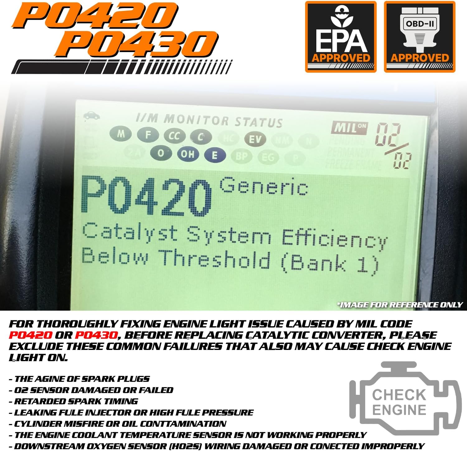 M-AUTO Colector de escape convertidor catalítico de reemplazo de ajuste directo para Honda Crv 1997 1998 1999 2000 2001 (compatible con EPA)