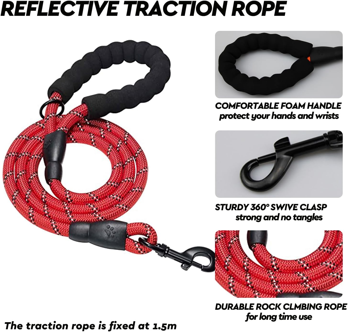 Wowuwoai Juego de collar y correa reflectante para perro con cuenco plegable, collares acolchados de neopreno suave para mascotas para perros