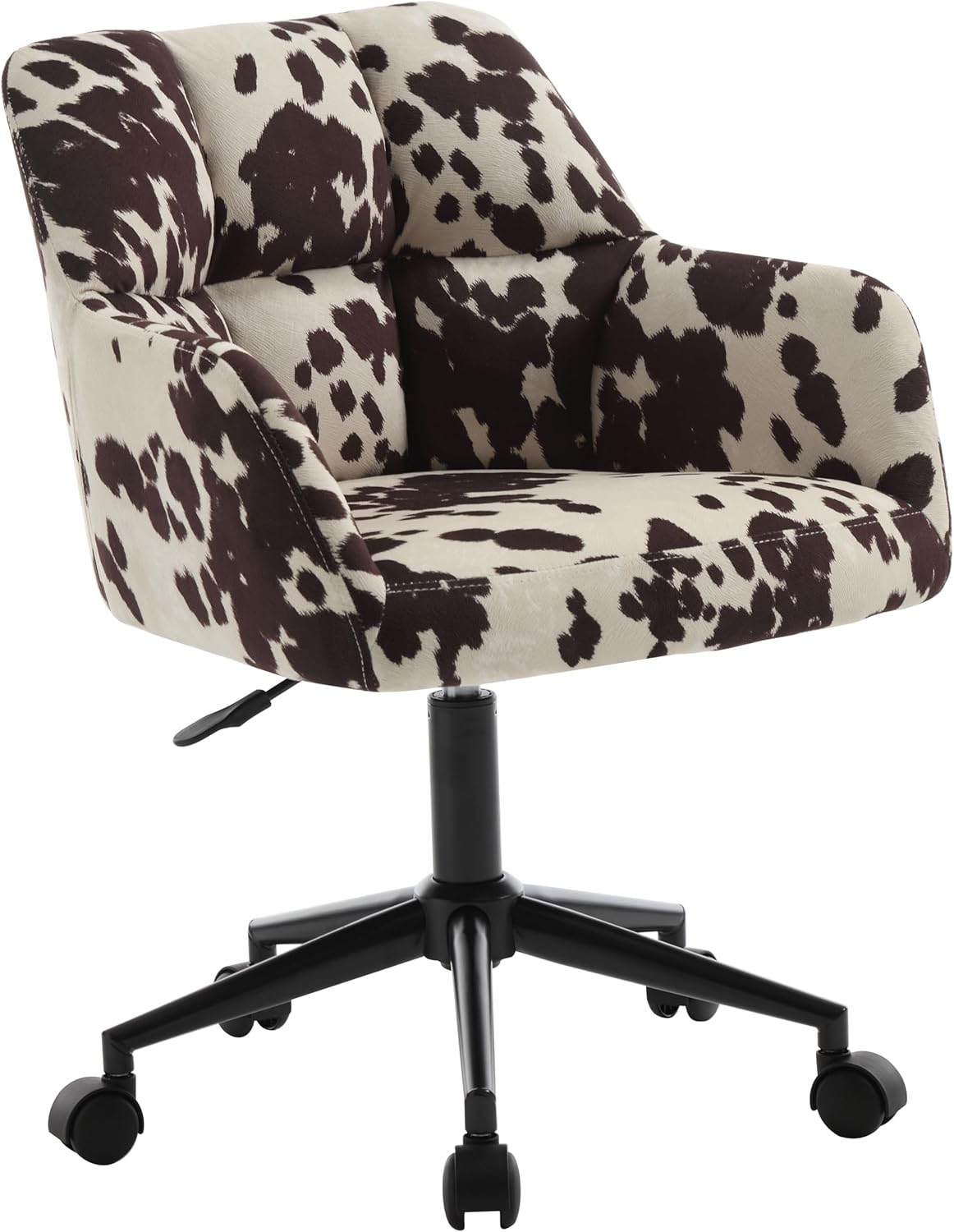 RIVOVA Silla de escritorio moderna de terciopelo con reposabrazos, asiento ancho ajustable en altura ajustable para oficina en casa, silla de acento