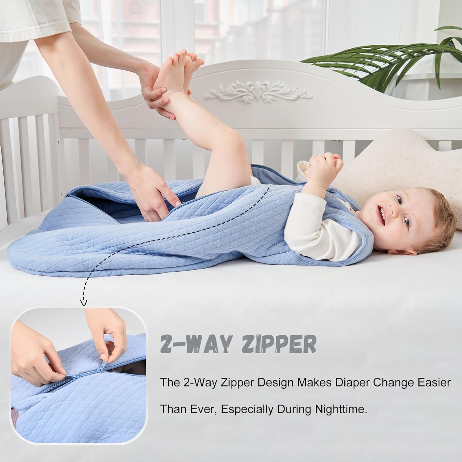 Yoofoss Saco de dormir para bebé de 6 a 12 meses, TOG 2.5, manta de invierno para bebé, 100% algodón, saco de dormir para niños pequeños, con