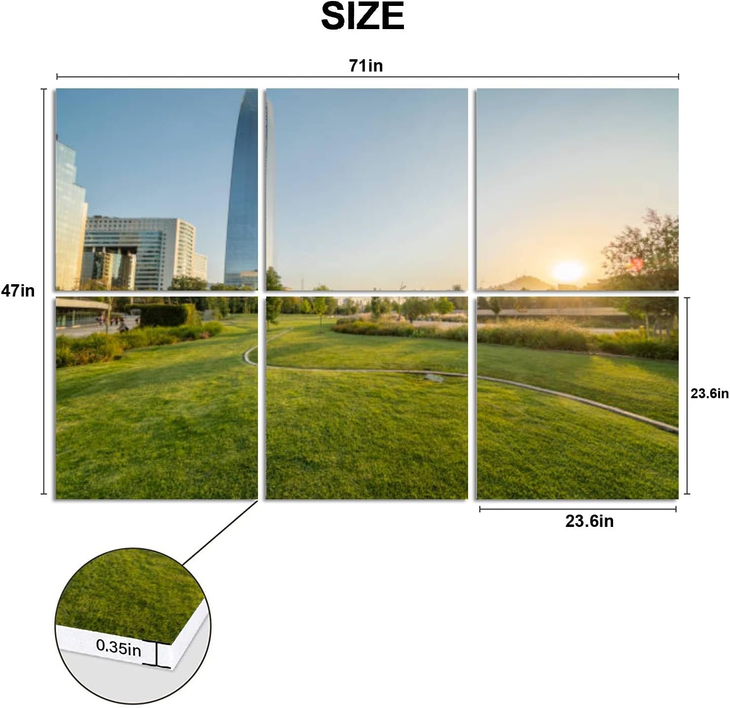 6 Pack Art Acoustic Panels Amazing de Chile skyline at sunset highest tower city Costanera Tower Soundproof Wall Panels, 48″x72″ Decorative Sound