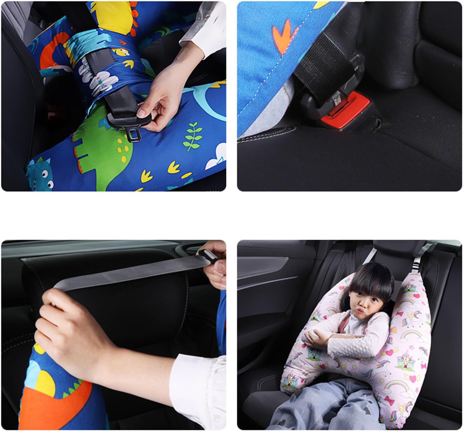 Forma de H  Soporte de cabeza para dormir de automóvil, almohadas de viaje para niños, almohadas de asiento de automóvil, adultos y niños, asiento