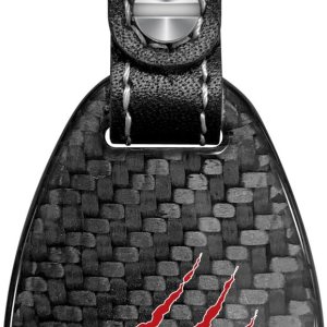 Compatible con marcas de garra Ford F-150 Raptor, fibra de carbono negra real con correa de cuero, llavero grande de lágrima Compatible con marcas de garra Ford F-150 Raptor, fibra de carbono negra real con correa de cuero, llavero grande de lágrima