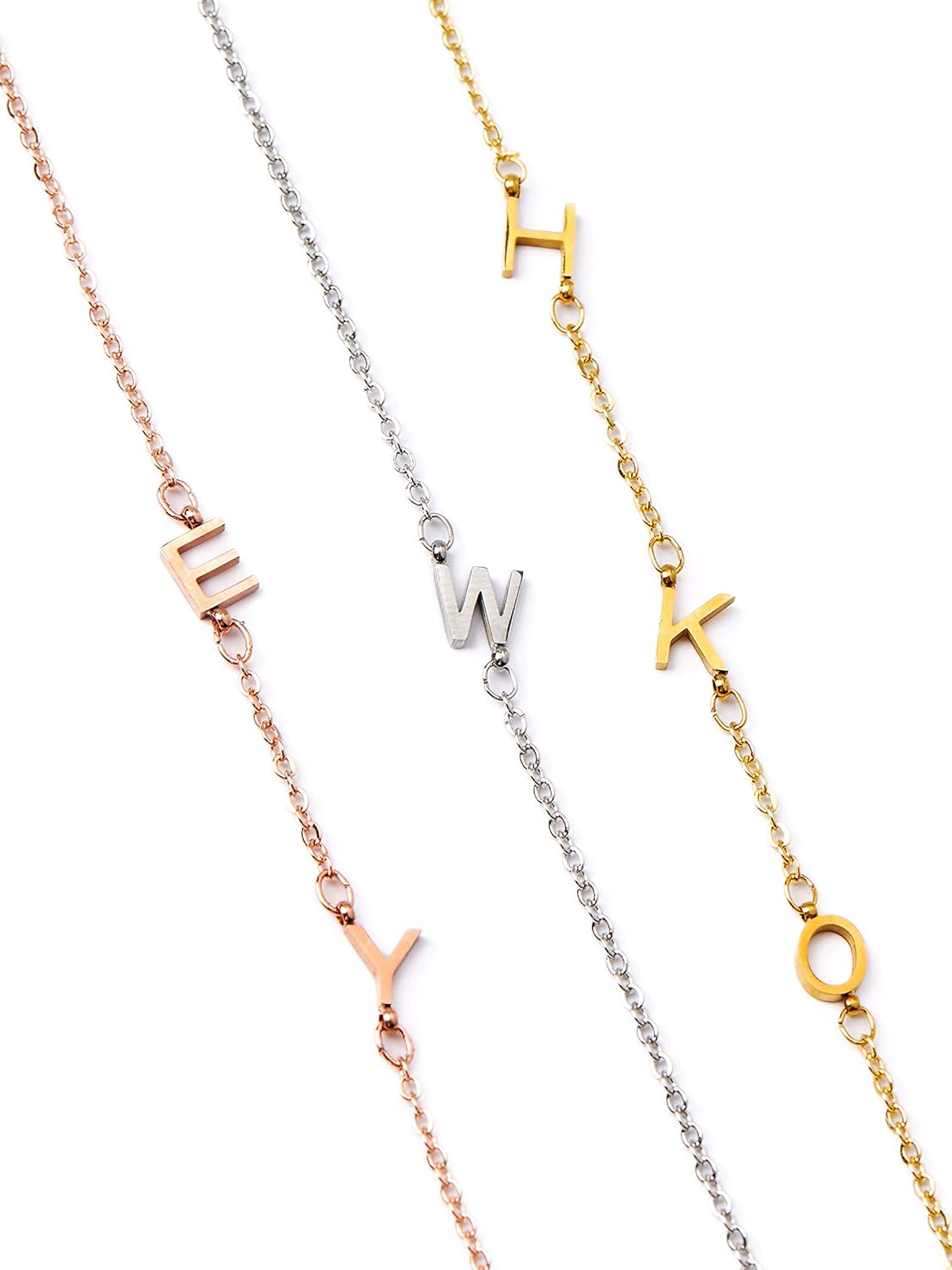 MignonandMignon Sideways Tiny Initial Necklace  Off Center Letter  Personalized Name  Mothers Day Perfect Gift for Mom -SIN