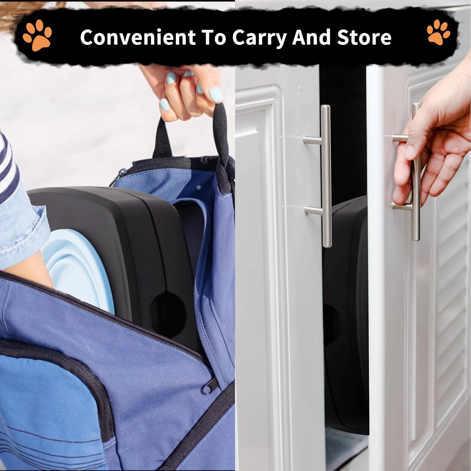 SIMMOUDE Cuencos elevados para perros grandes y medianos para mascotas, plegables, 2 cuencos elevados para alimentos y agua con soporte, 3 alturas