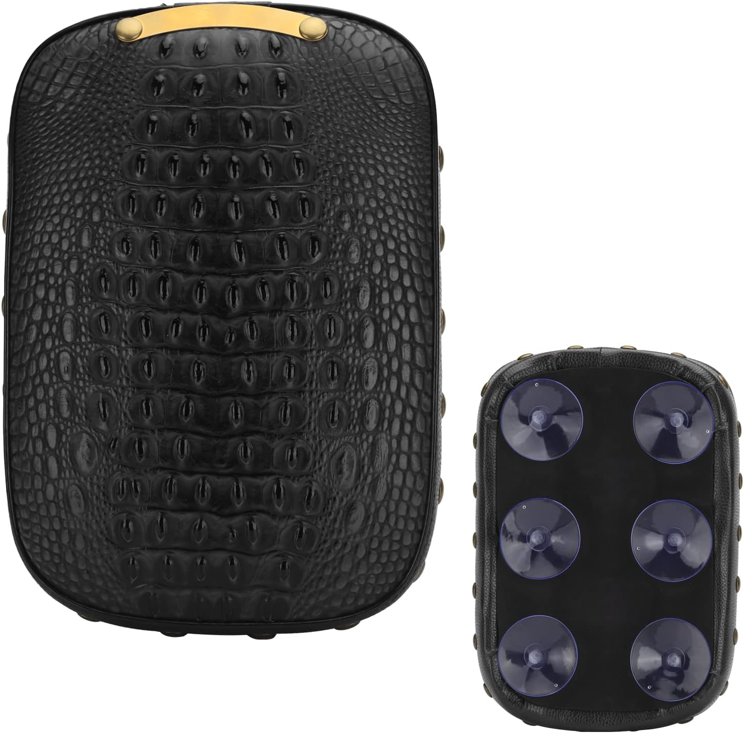 LKV Asiento de pasajero de motocicleta rectangular 6 ventosas para Harley Sportster motocicleta Cruiser Chopper Custom Yamaha V Star Honda Shadow