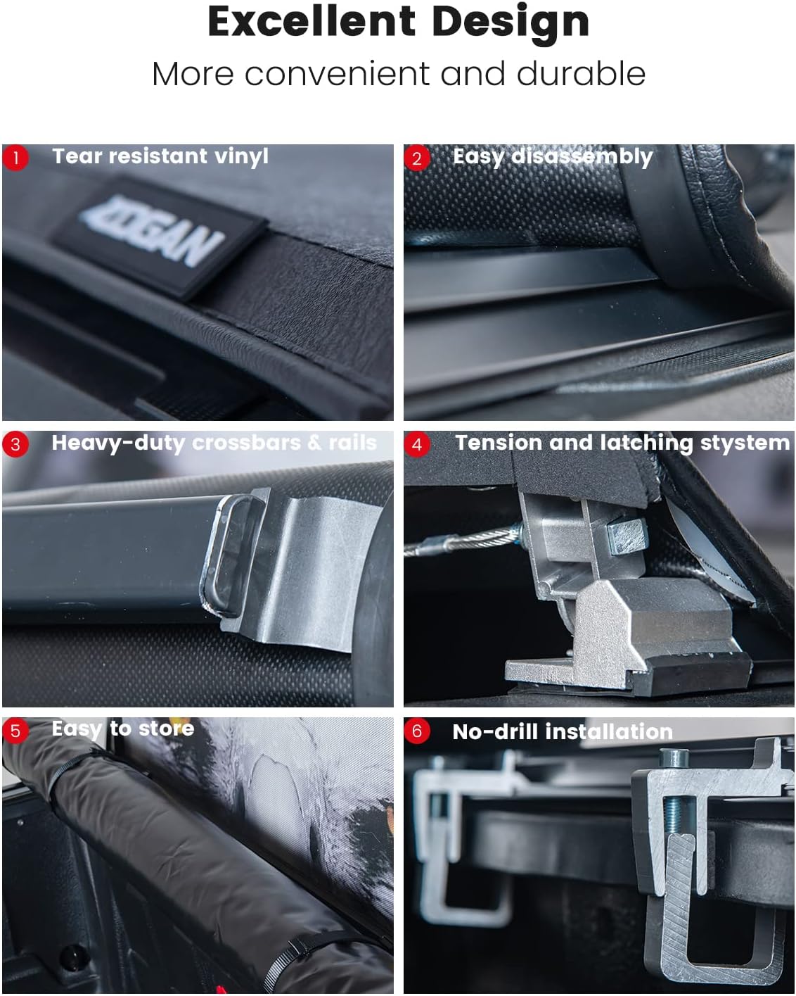 Logan Cubierta enrollable suave Tonneau para Toyota Tundra 2022-2023, fundas para caja de camioneta compatibles con Toyota Tundra 2022 2023 de 6.6