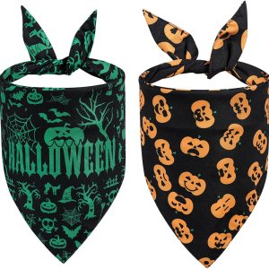 Duuclume 2 unidades de bandana para perro, Halloween, Navidad, patrón de Halloween, lavable, triangular, reversible, accesorios para niños y niñas, Duuclume 2 unidades de bandana para perro, Halloween, Navidad, patrón de Halloween, lavable, triangular, reversible, accesorios para niños y niñas,