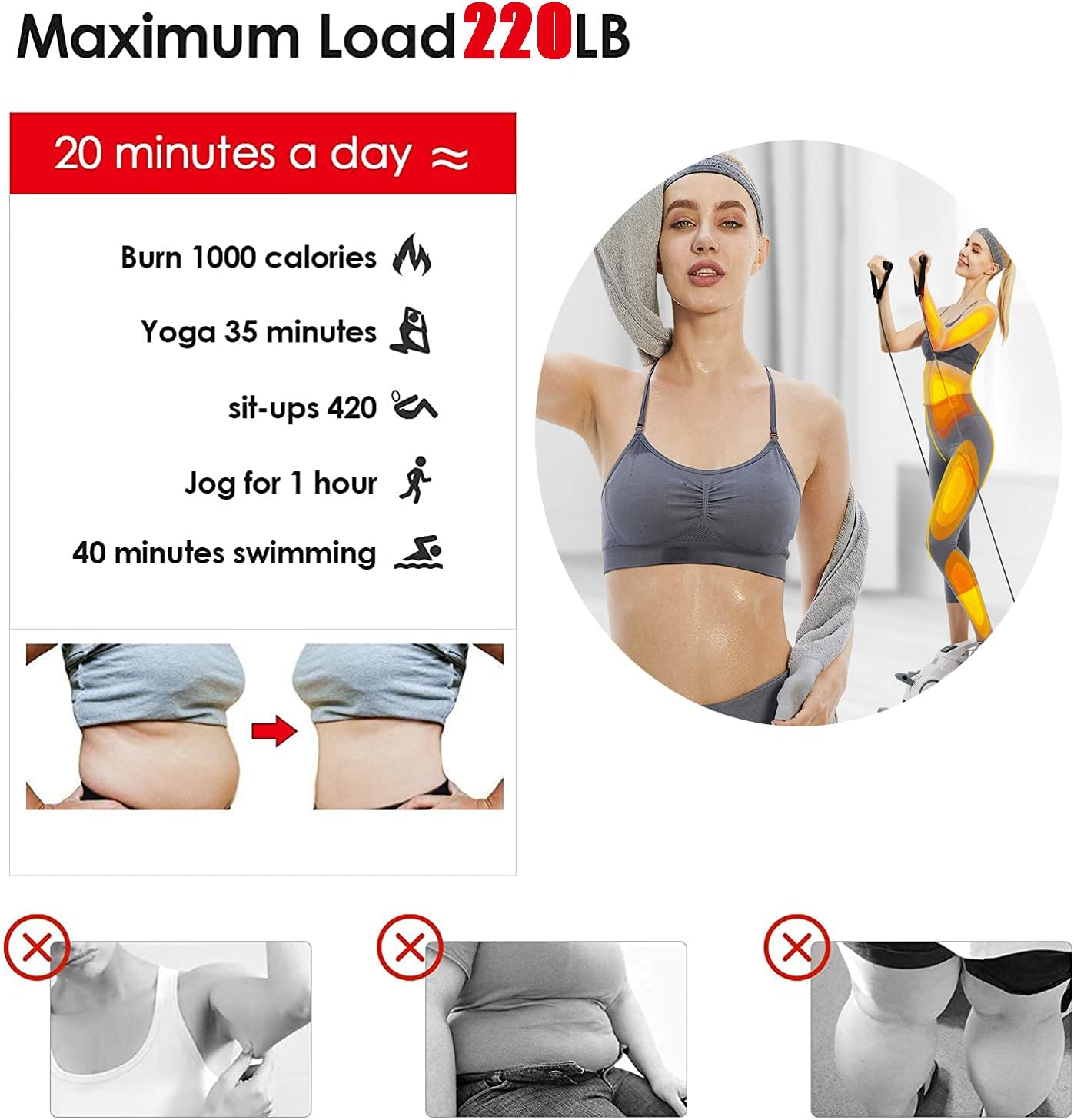 Máquina paso a paso para ejercicio, máquina de pasos de ejercicio con monitor LCD, máquina paso a paso aeróbico de fitness, equipo de gimnasio en