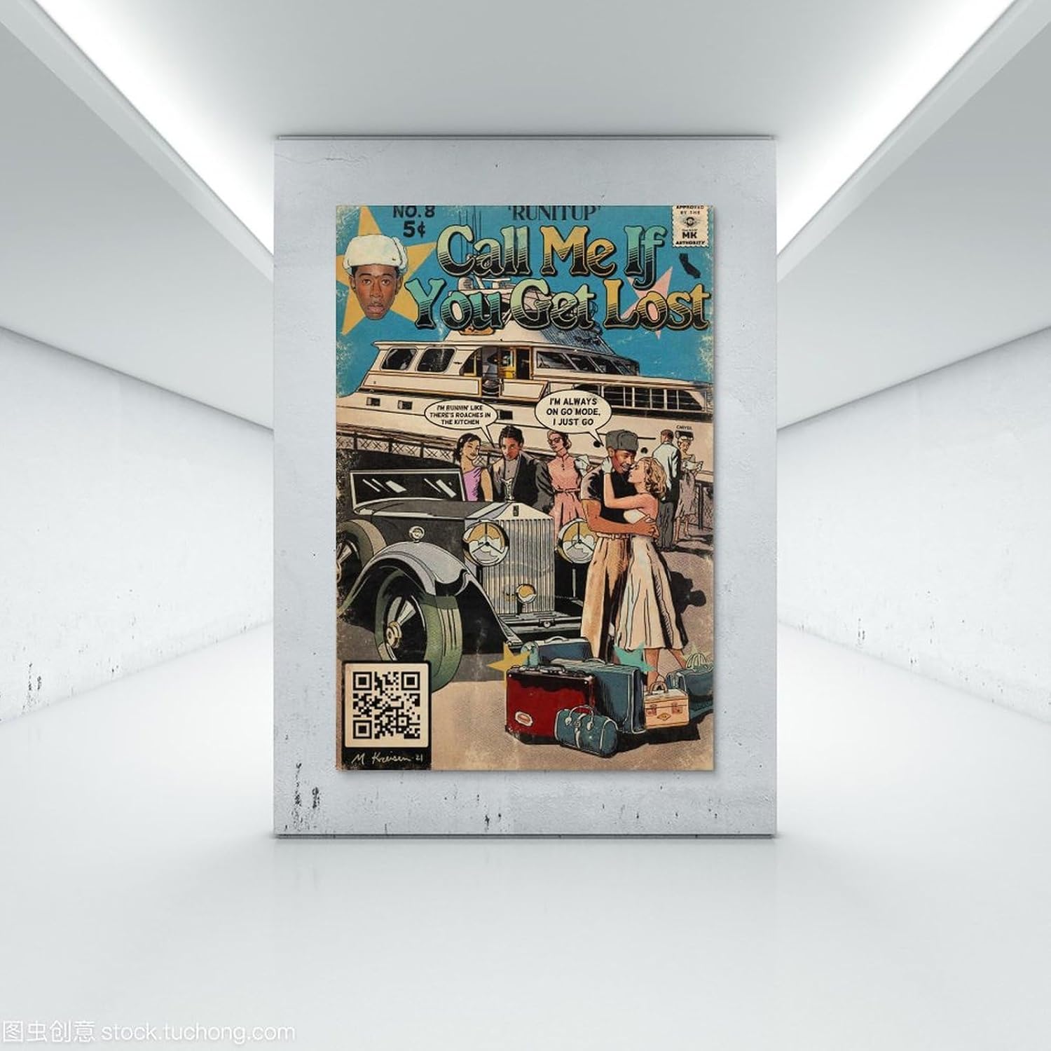 Tyler The Creator – Póster de cómic, póster de álbum de música para habitación, arte de pared estético, decoración de dormitorio, 12 x 18 pulgadas
