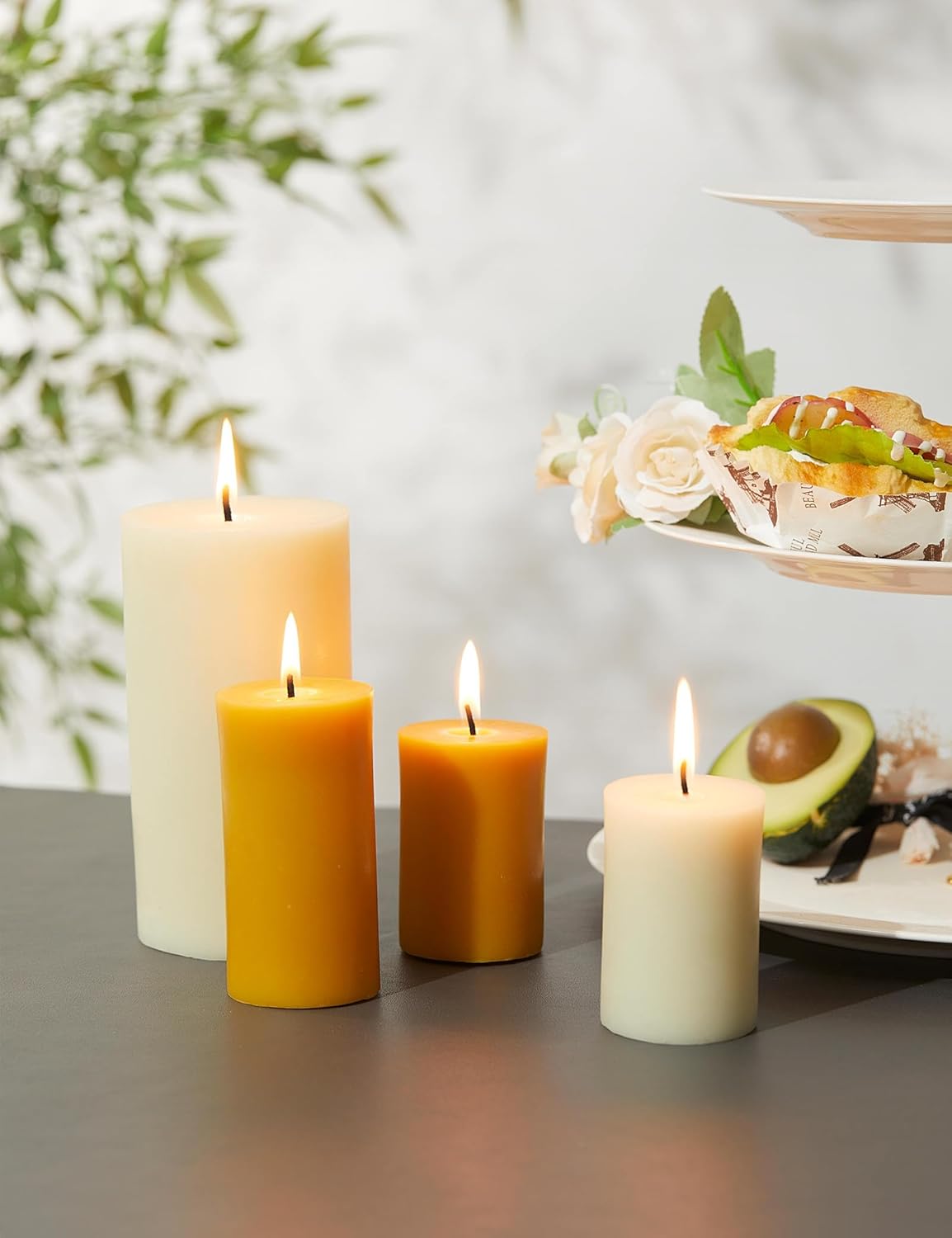 olorvela Velas grandes de cera de abejas  Velas de cera de abejas para el hogar, velas de pilar de 3 x 6 pulgadas, velas de cera 100% pura
