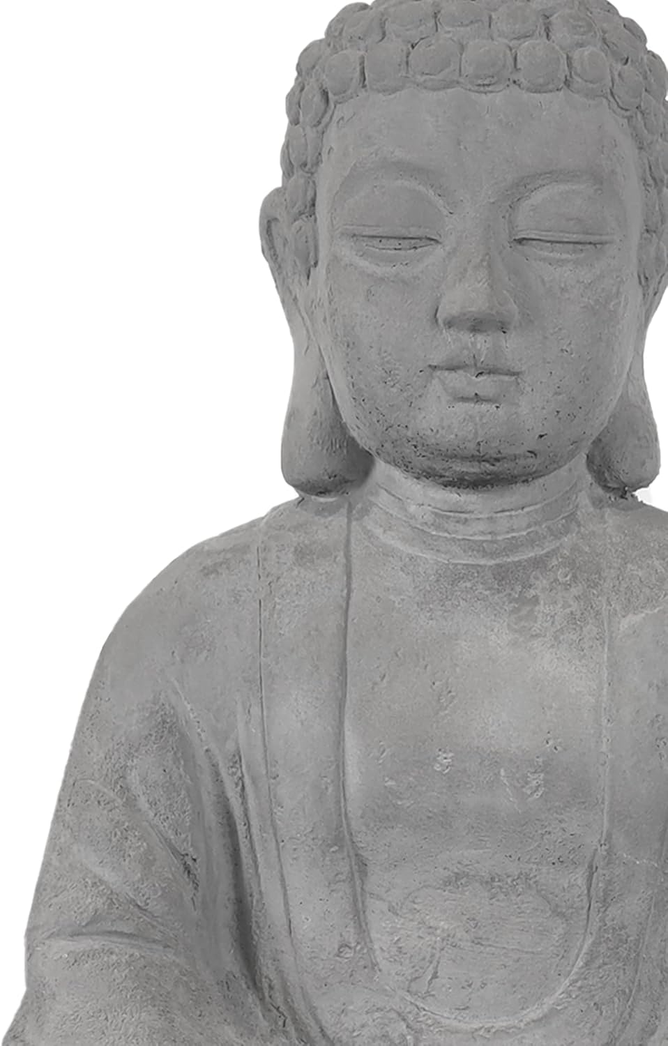 Kante Adorno de estatua de Buda meditadora compuesta de cemento de 14.17 pulgadas de alto, decoración de mesa de hormigón natural para interiores y
