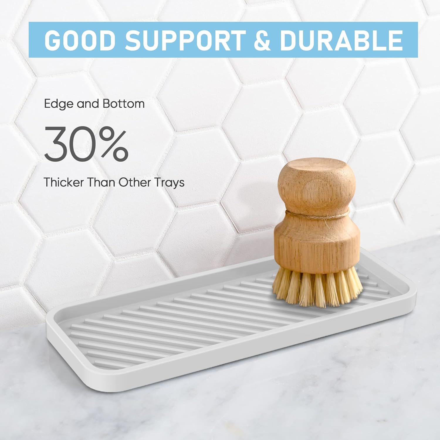 Bandeja de jabón de silicona, bandeja multiusos más gruesa para fregadero de cocina, bandeja organizadora para fregadero de cocina, dispensador de